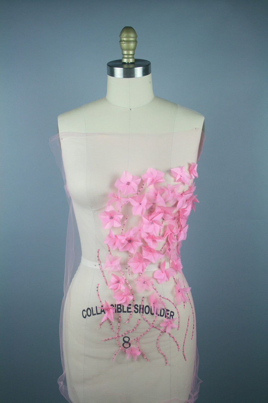 B107 - Baby Pink Silk Organza Applique