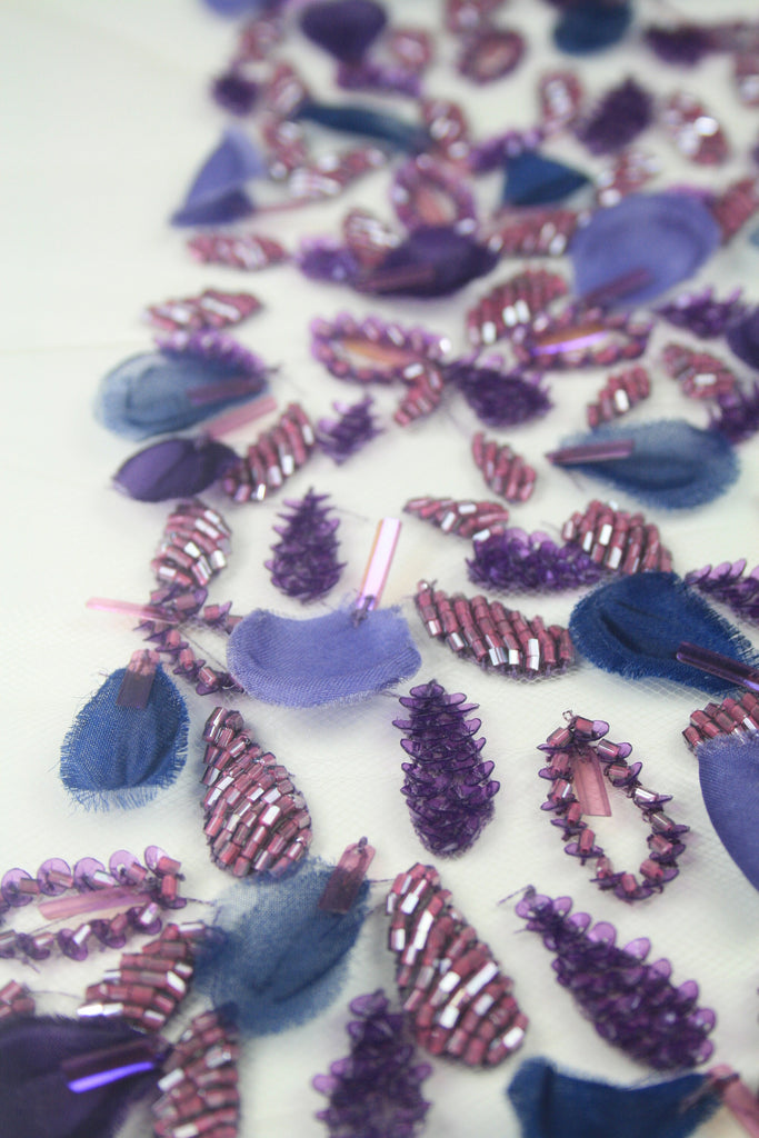 3D Purple Indigo Applique