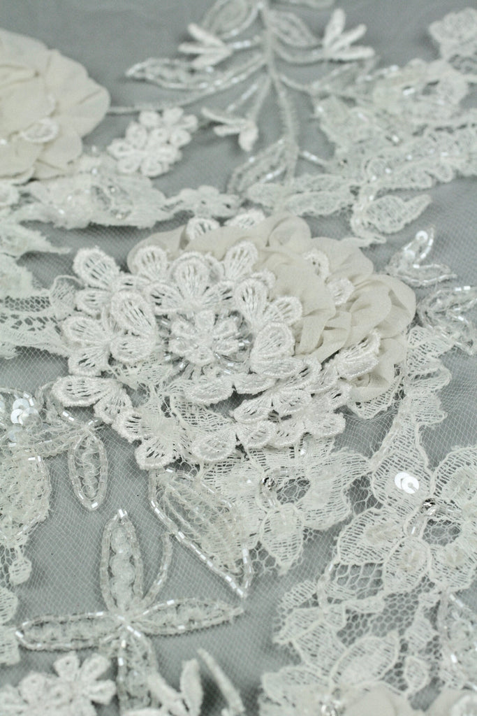 3D Pure White Lace Applique