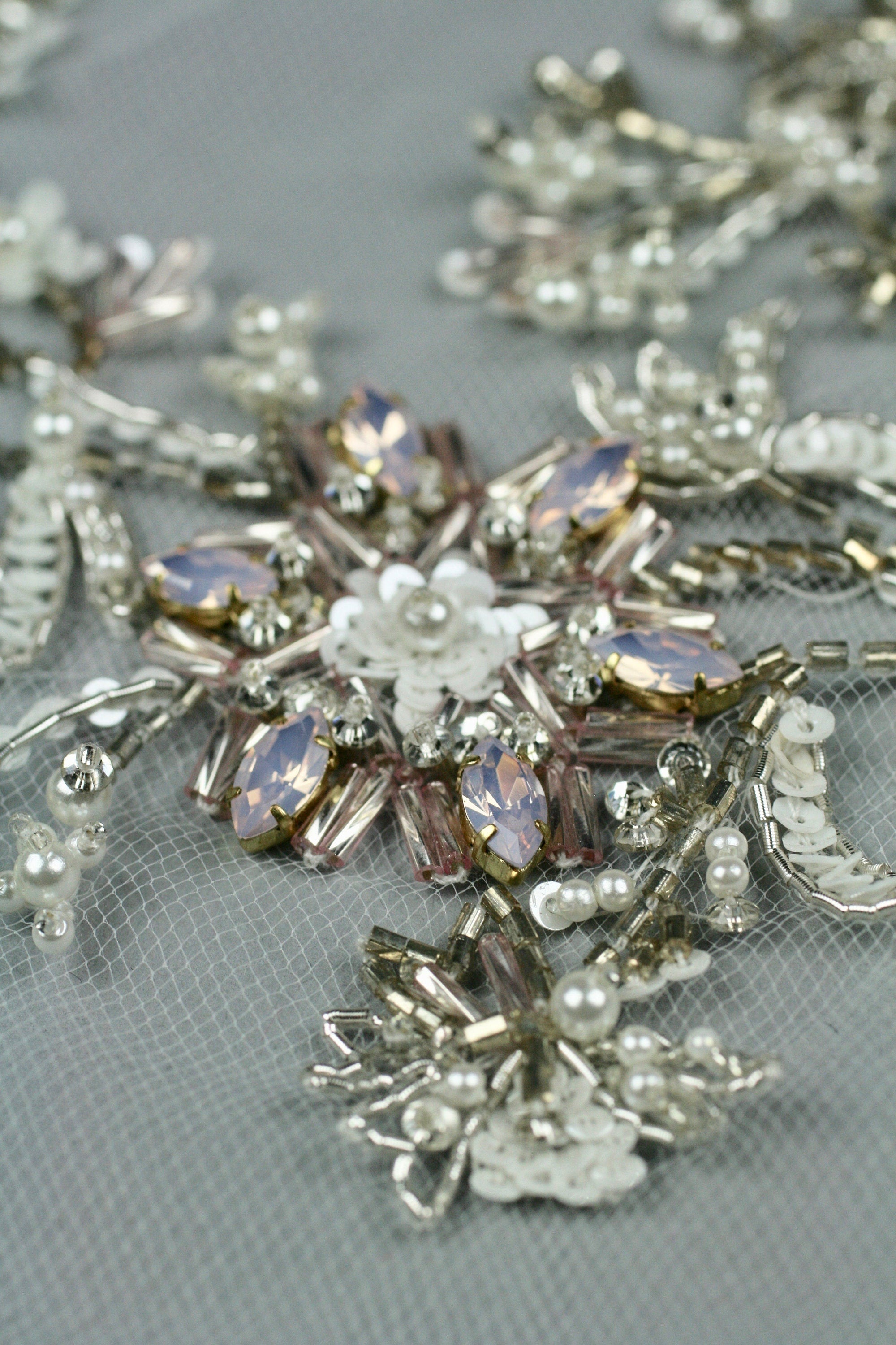 3D Opalescent Beaded Bridal Applique