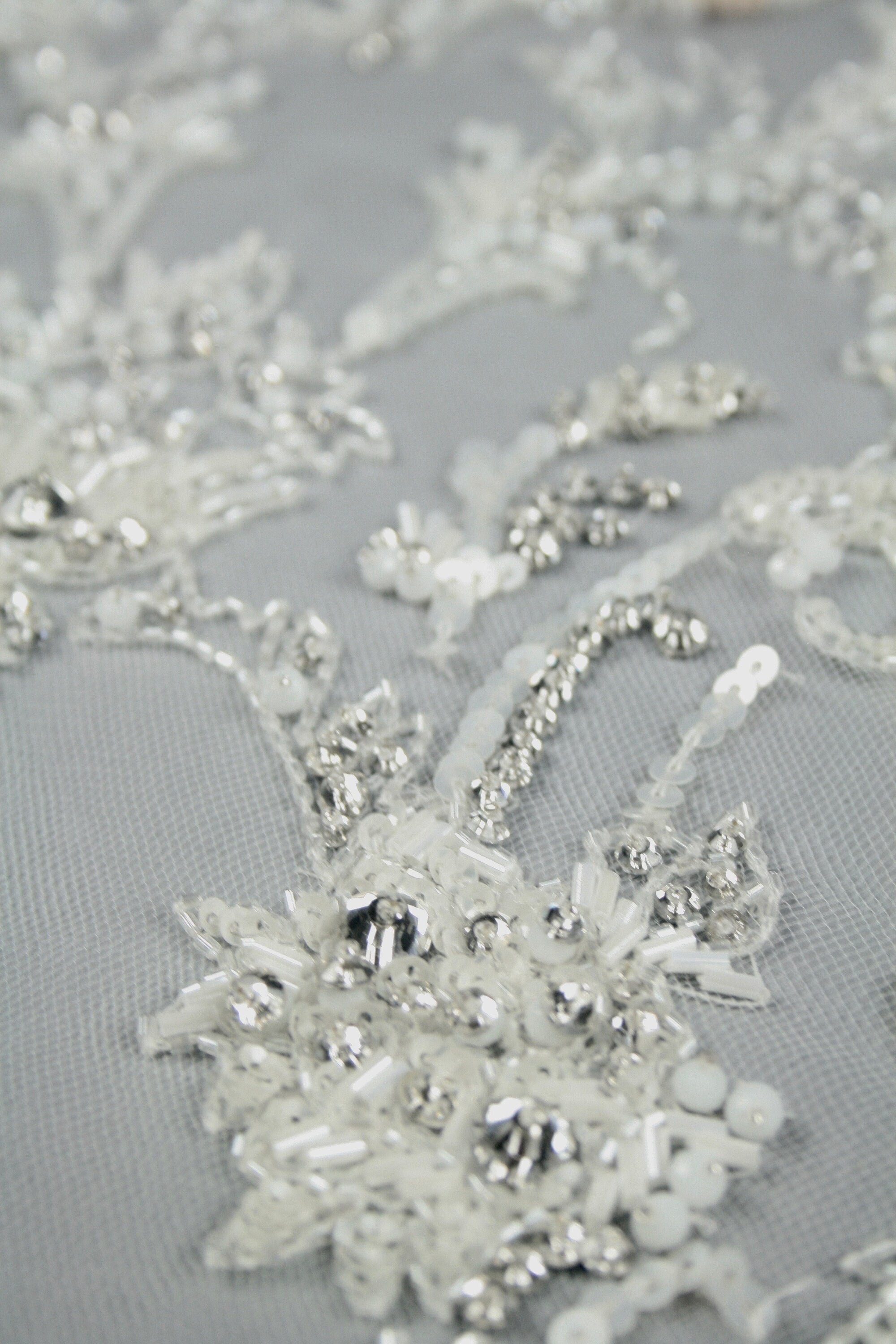 3D Light Peach Floral Wedding Applique