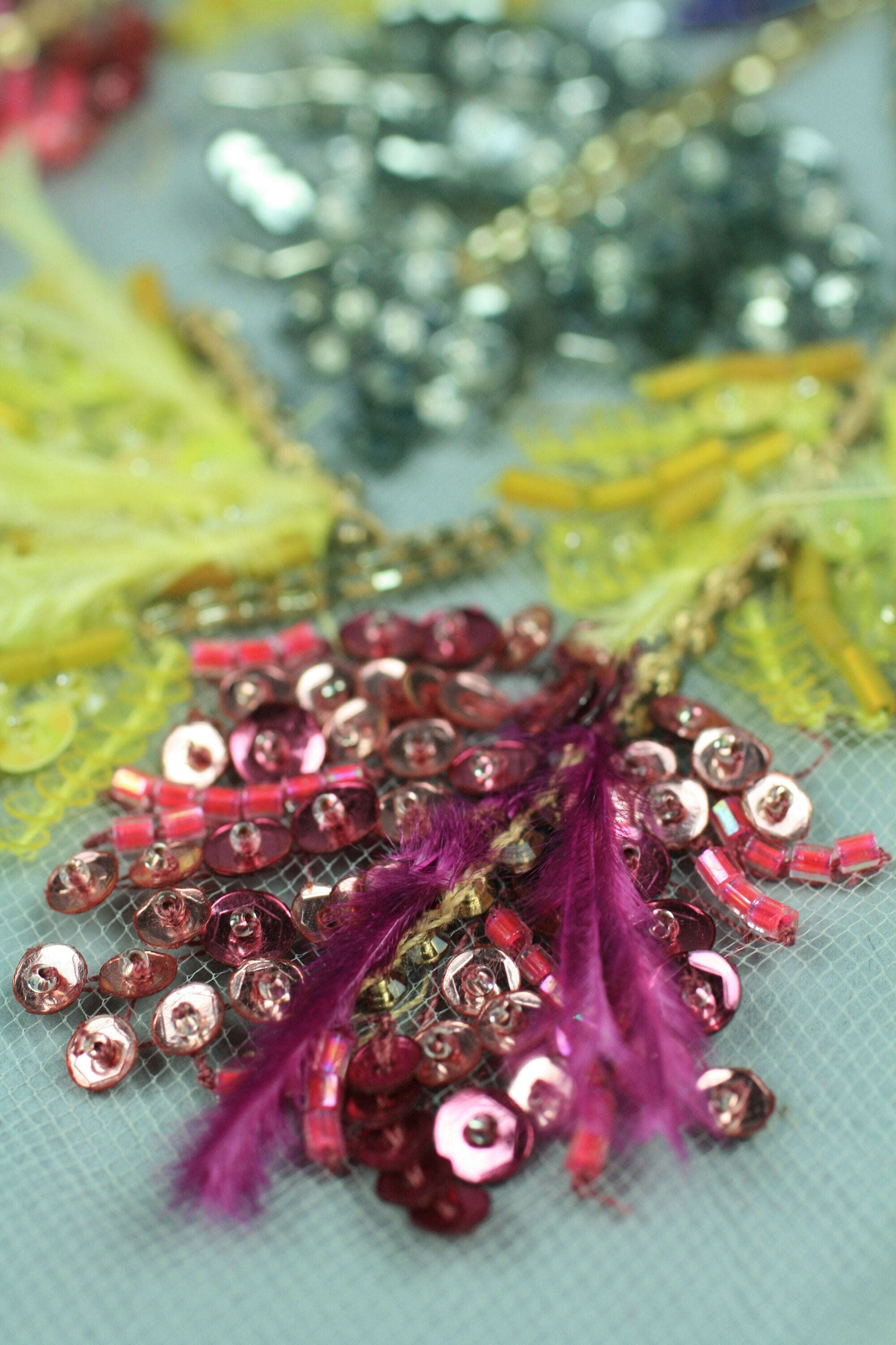 3D Colorful Floral Beaded Applique