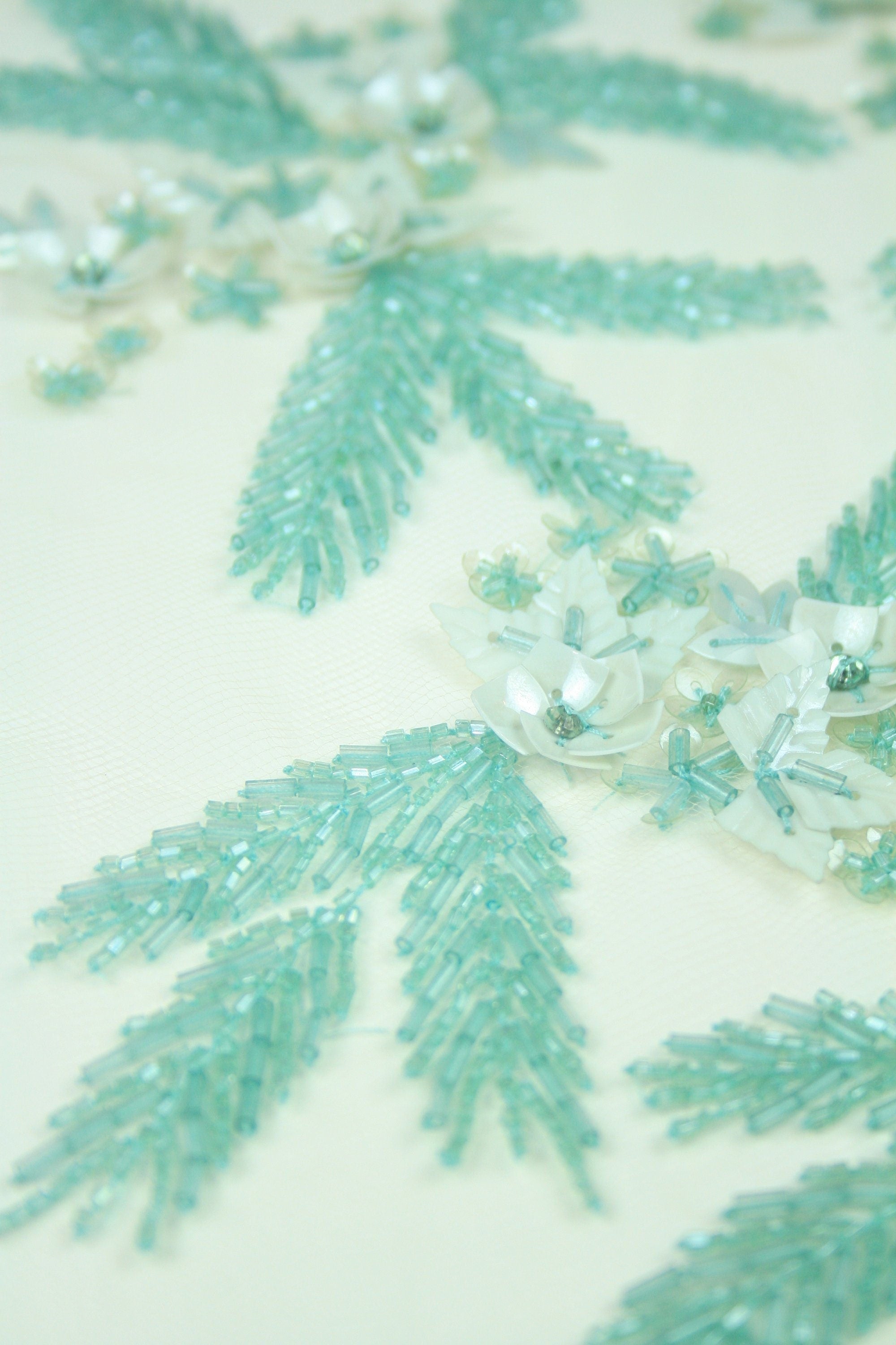 C105 - Pacific Opal Mint Beaded Applique