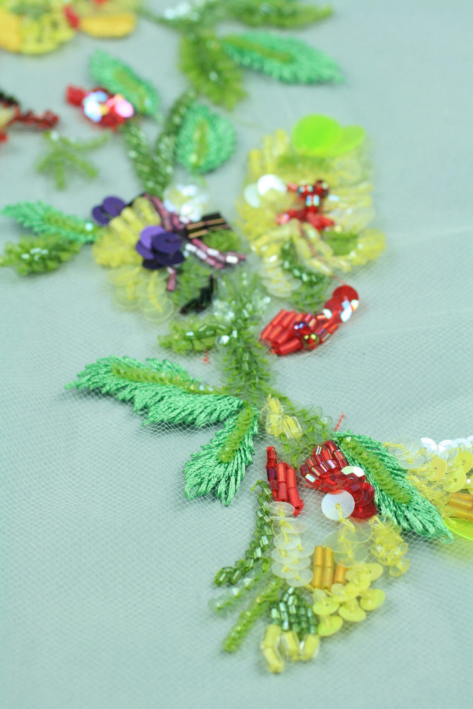 3D Colorful Beaded Floral Panel