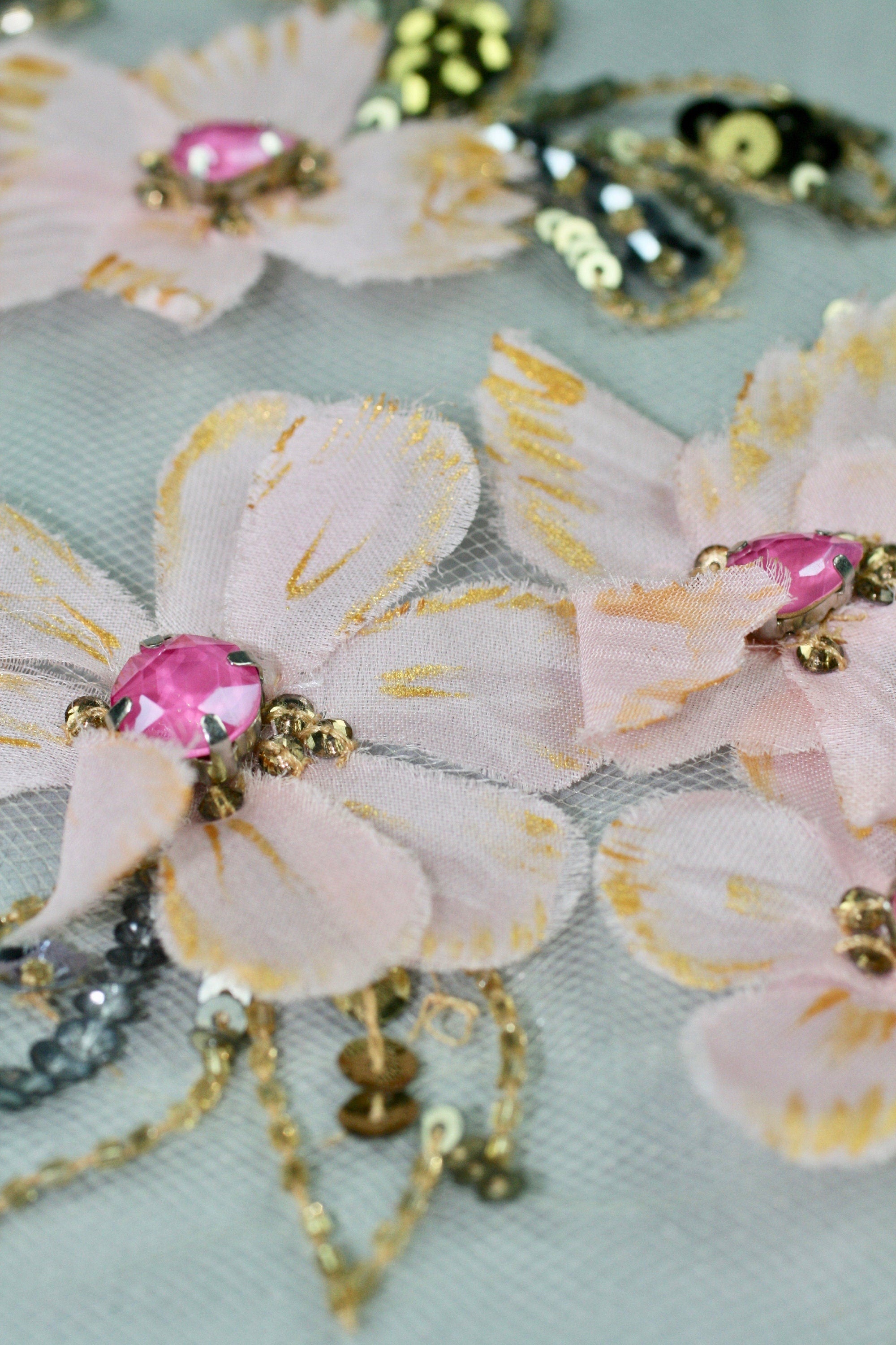 3D Hand Painted Floral Applique