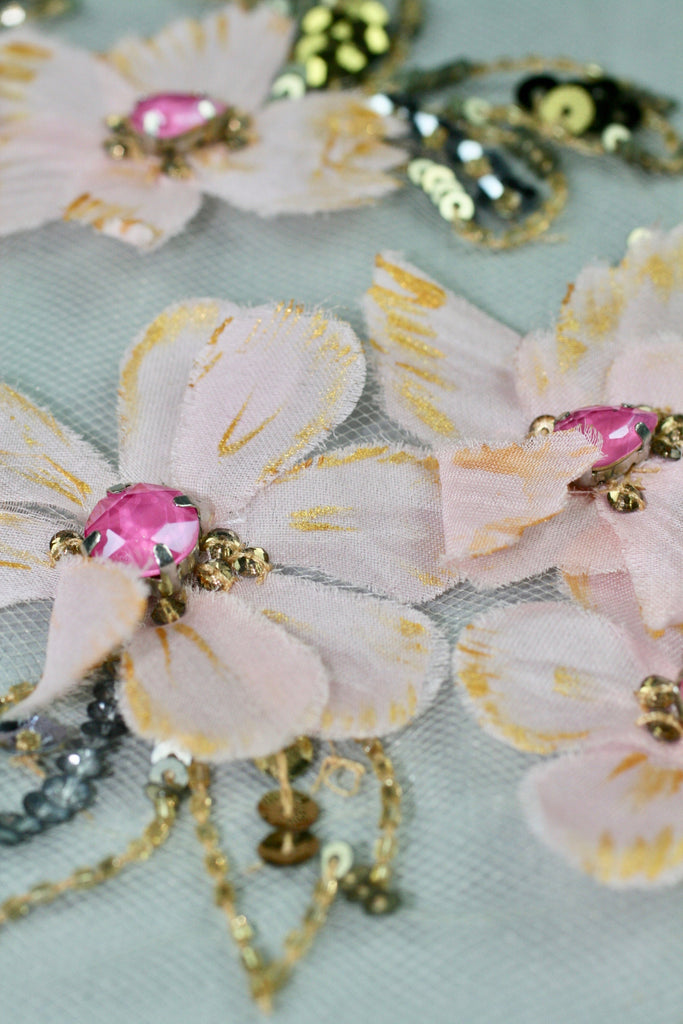 3D Hand Painted Floral Applique