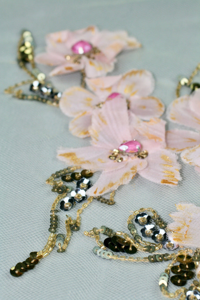 3D Hand Painted Floral Applique