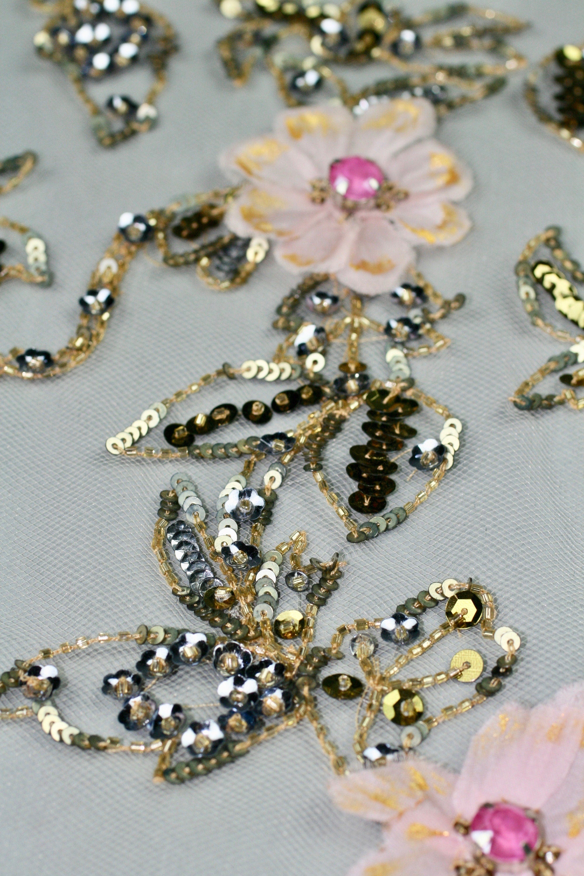 3D Hand Painted Floral Applique