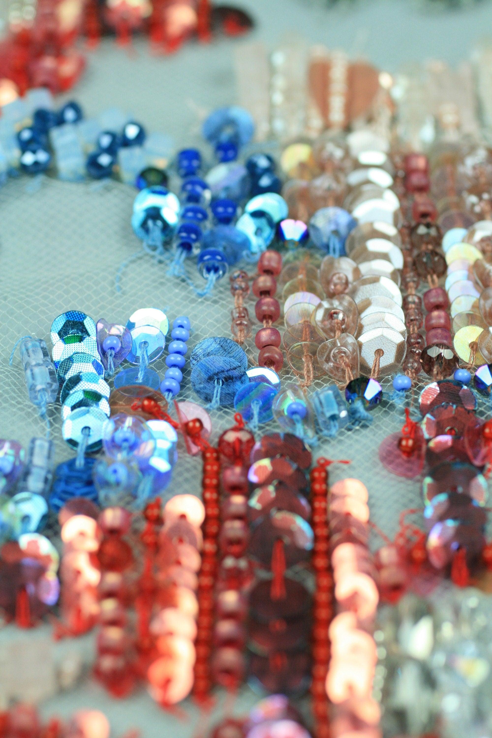 C102 - Multi Colored Beaded Sequin Panel - Moda Artisans