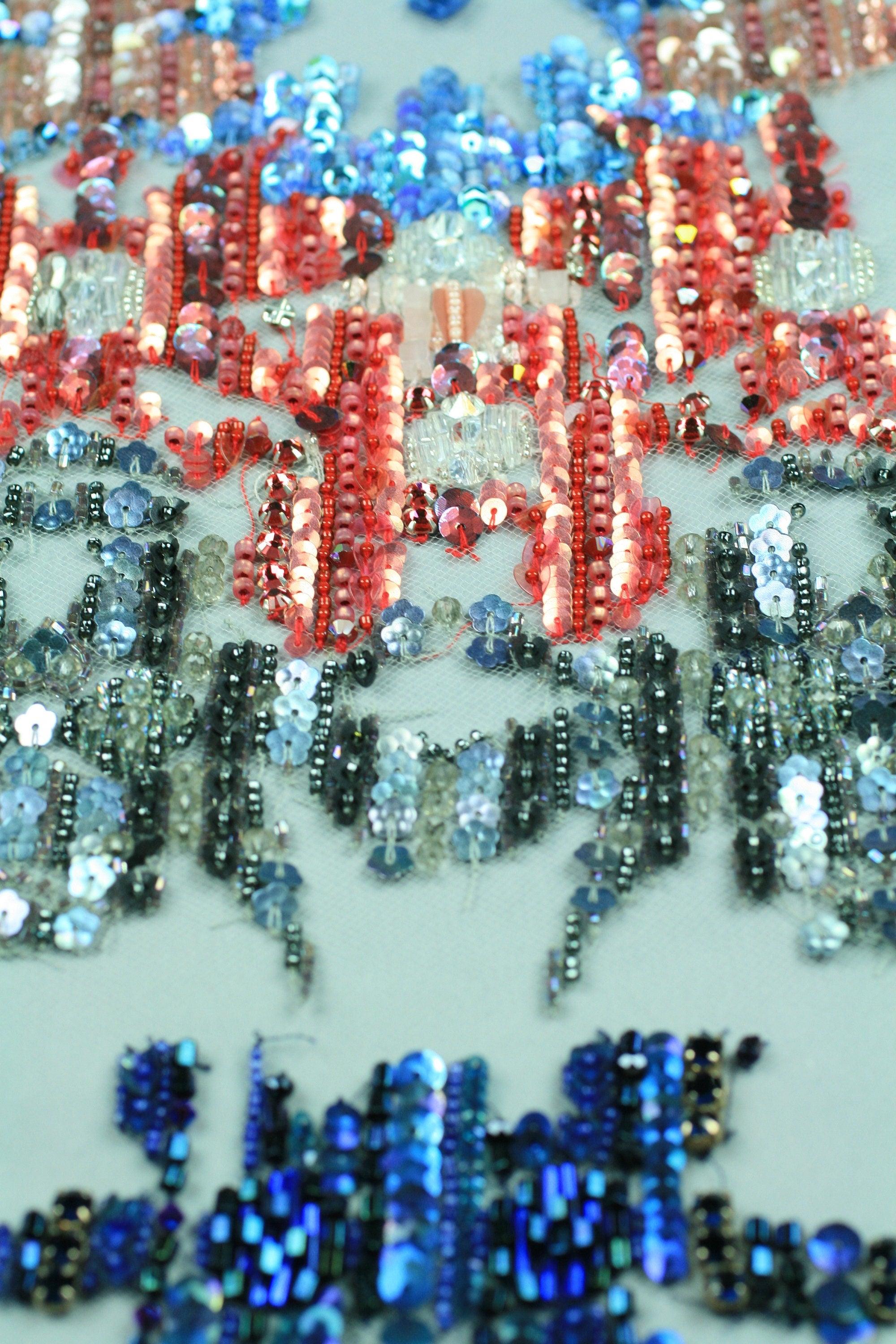 C102 - Multi Colored Beaded Sequin Panel - Moda Artisans