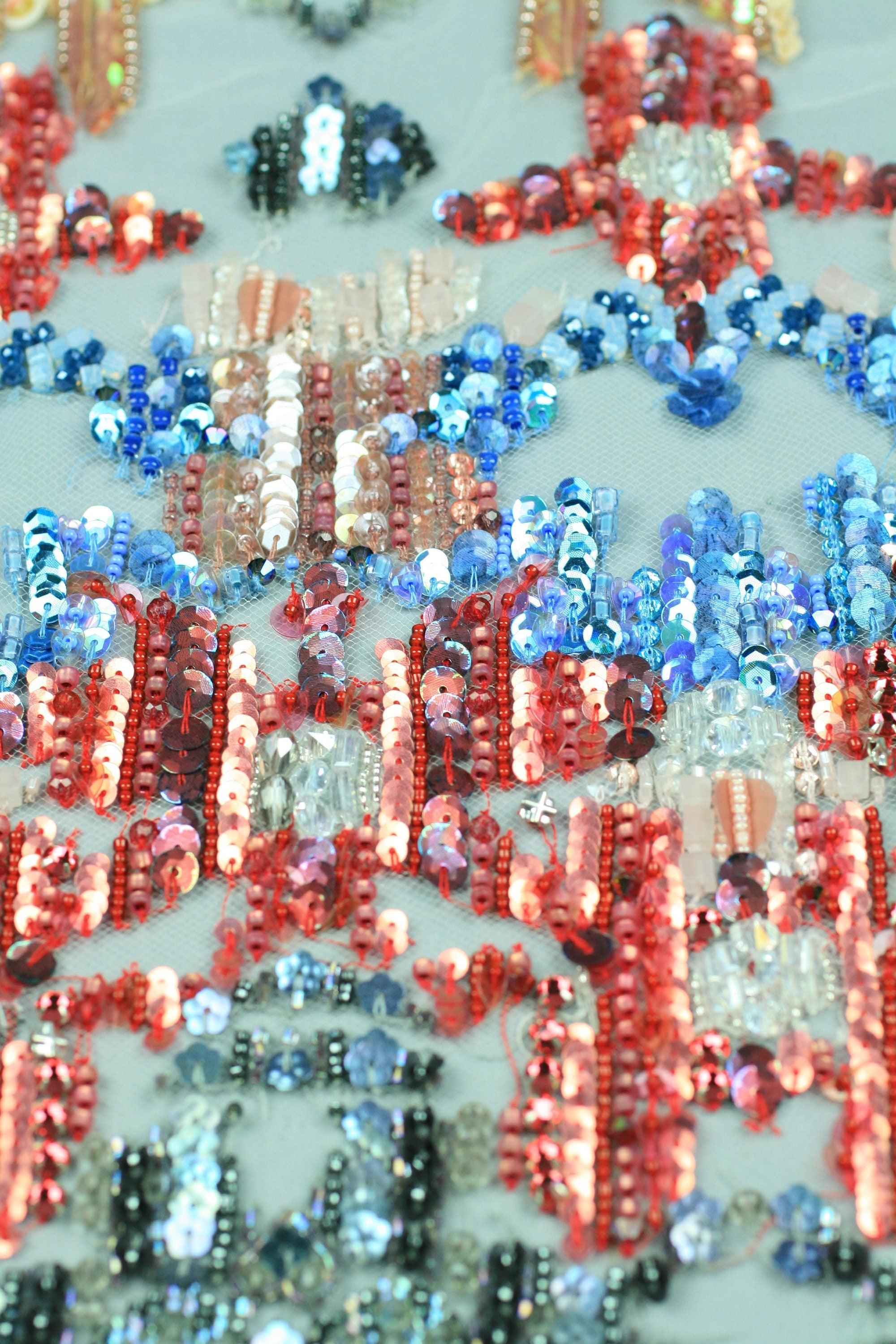 C102 - Multi Colored Beaded Sequin Panel - Moda Artisans