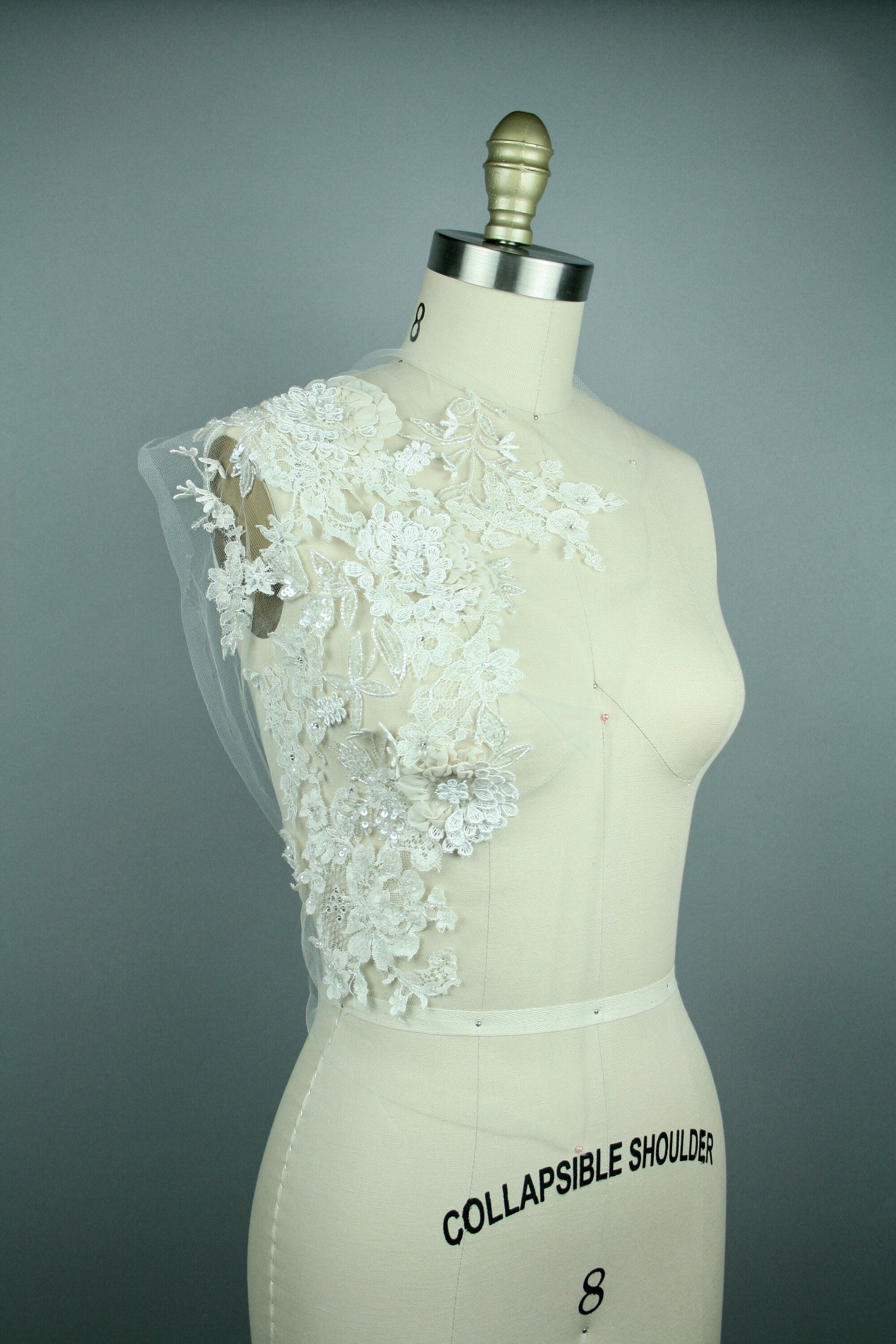 3D Pure White Lace Applique