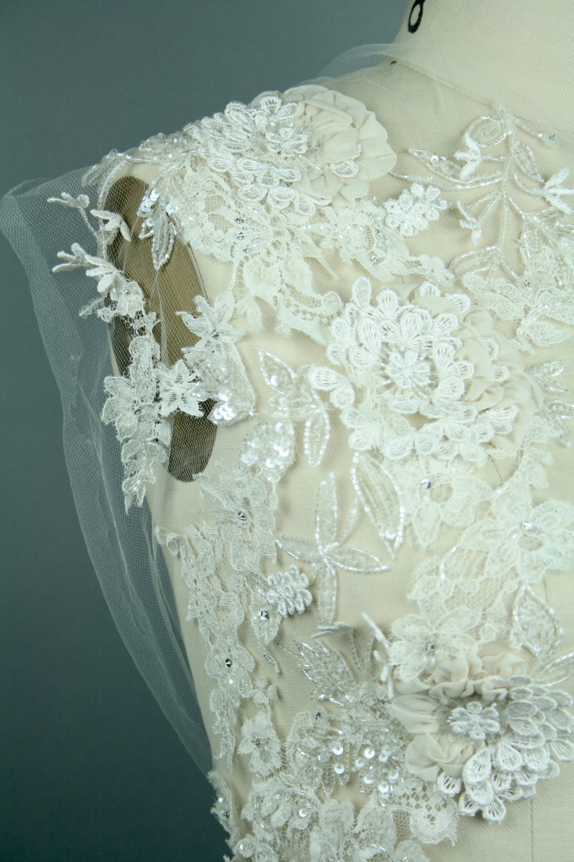 3D Pure White Lace Applique