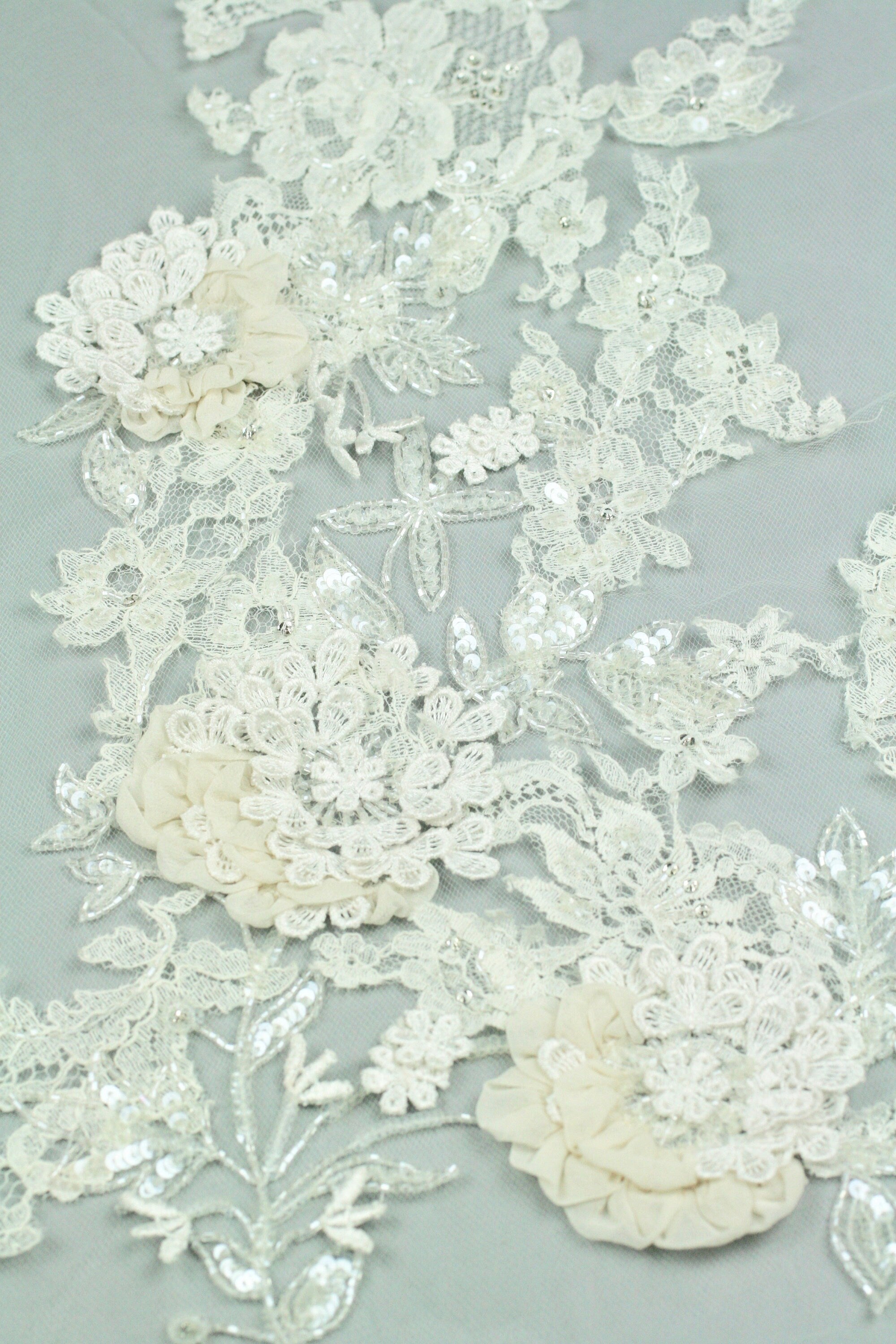 3D Pure White Lace Applique
