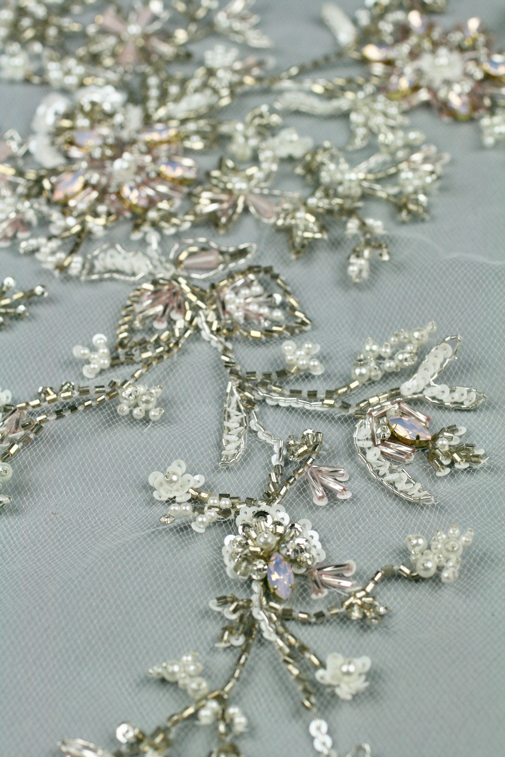 3D Opalescent Beaded Bridal Applique