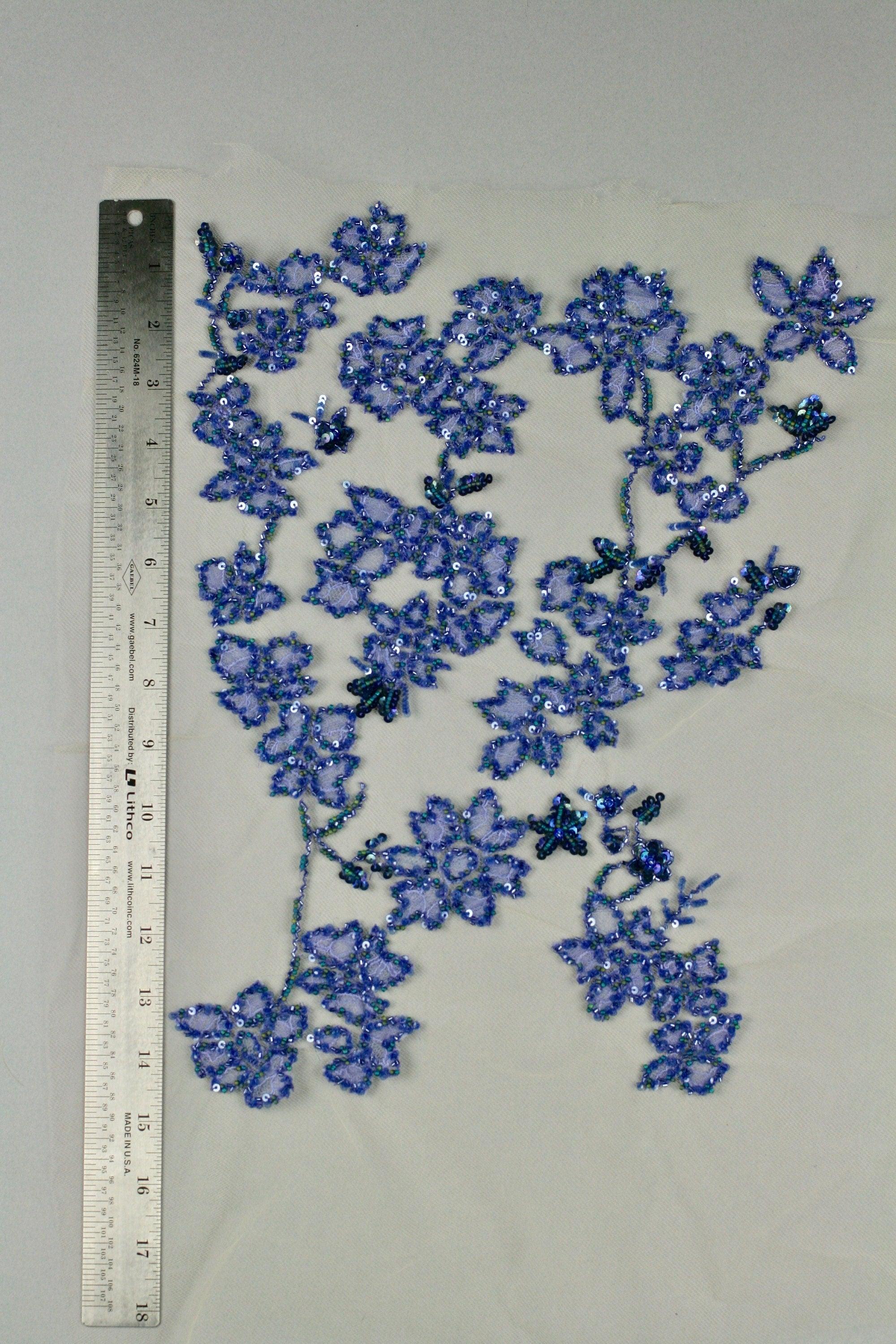 B104 - Blue French Lace Floral Applique - Moda Artisans