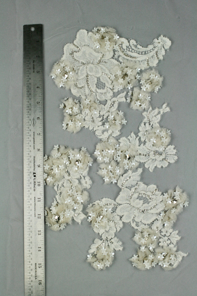 3D Ornate Flowering Bridal Applique
