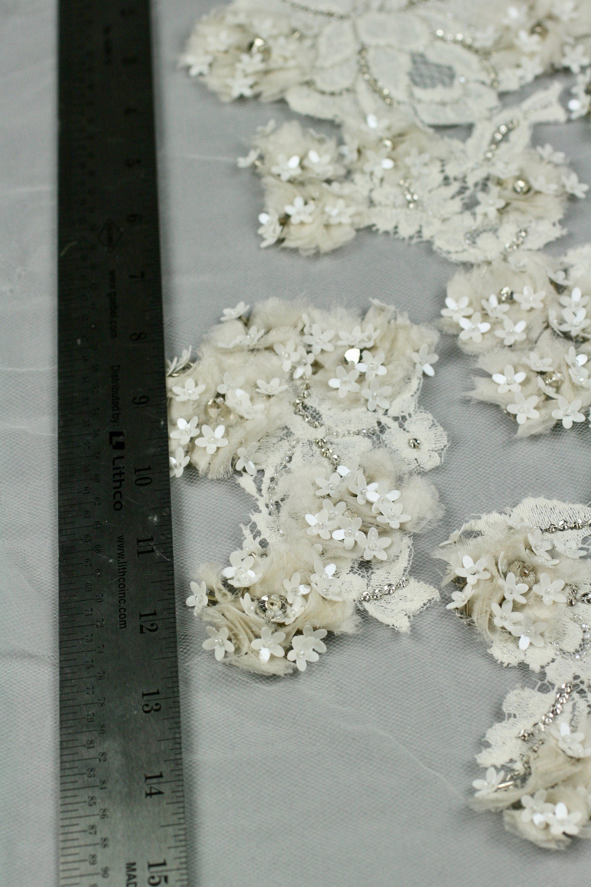 3D Ornate Flowering Bridal Applique