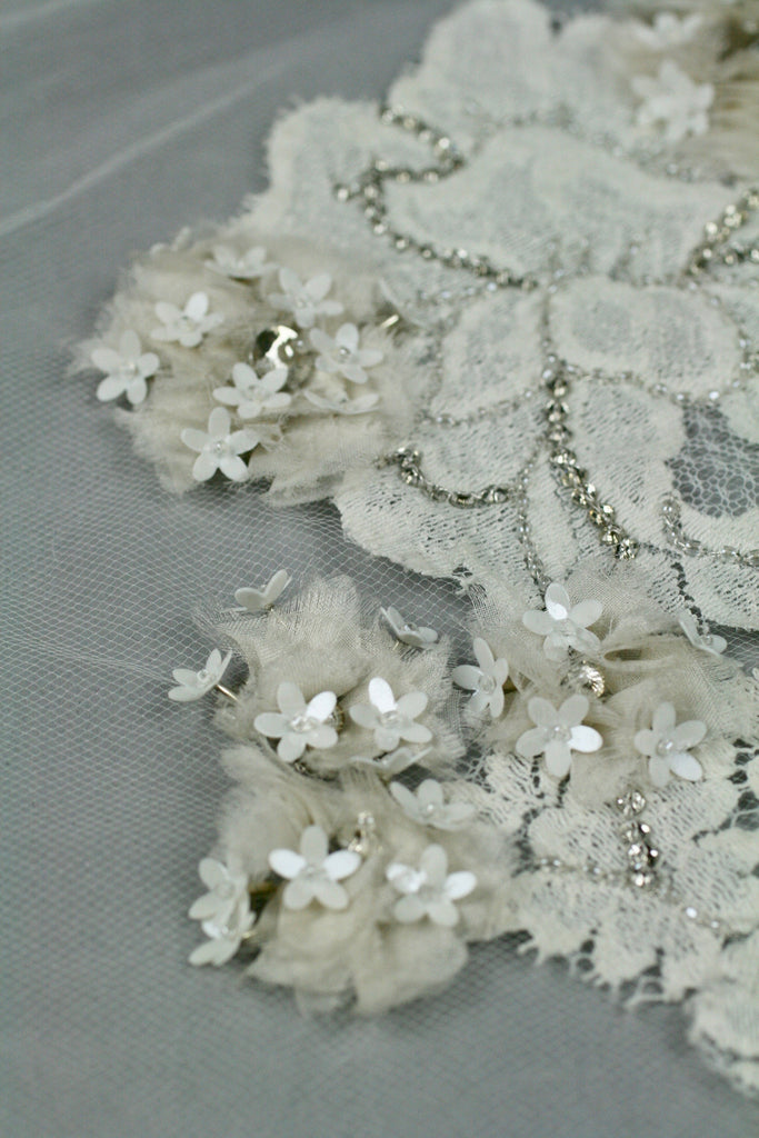 3D Ornate Flowering Bridal Applique
