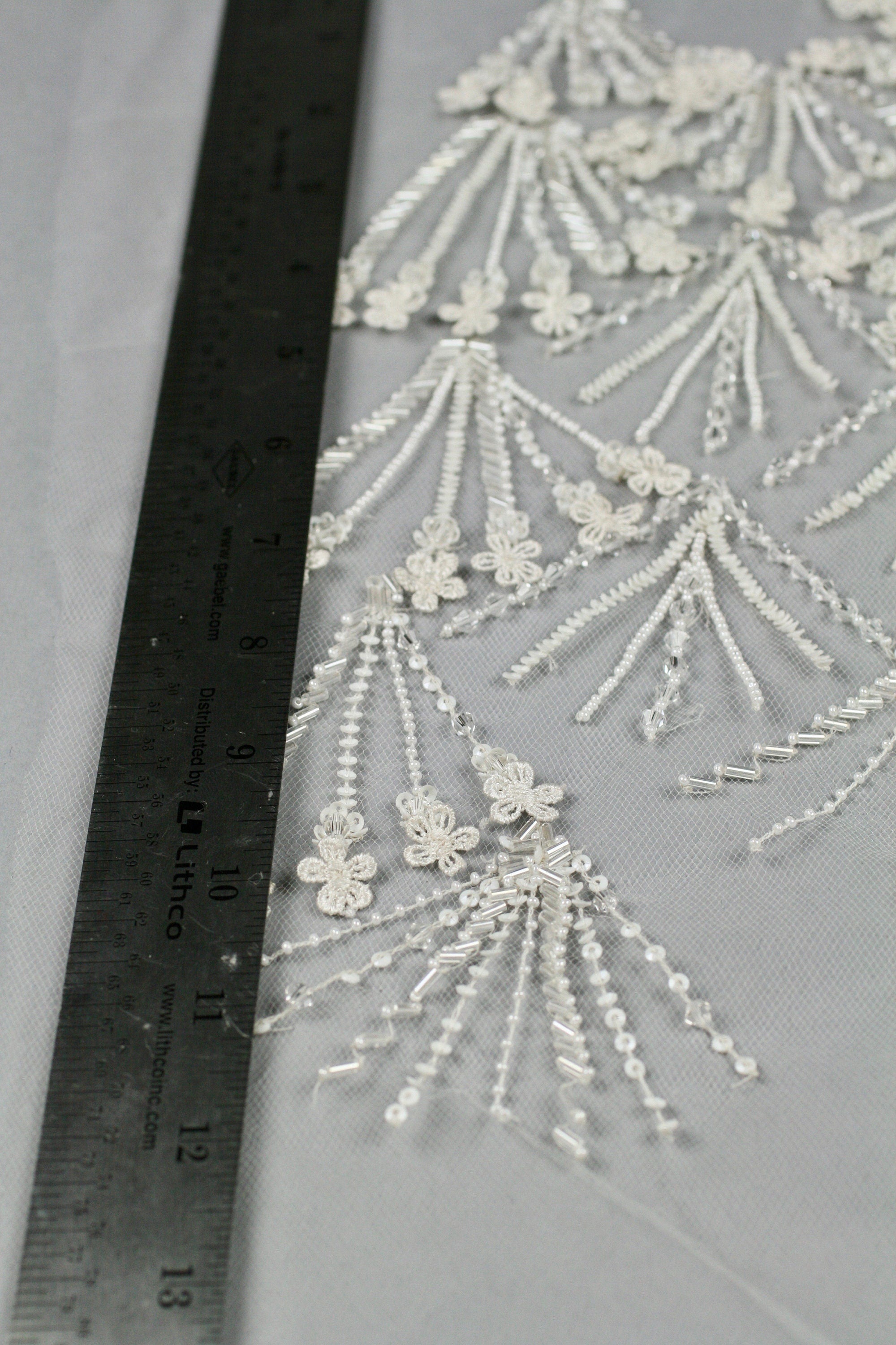 3D White Beaded Floret Wedding Applique