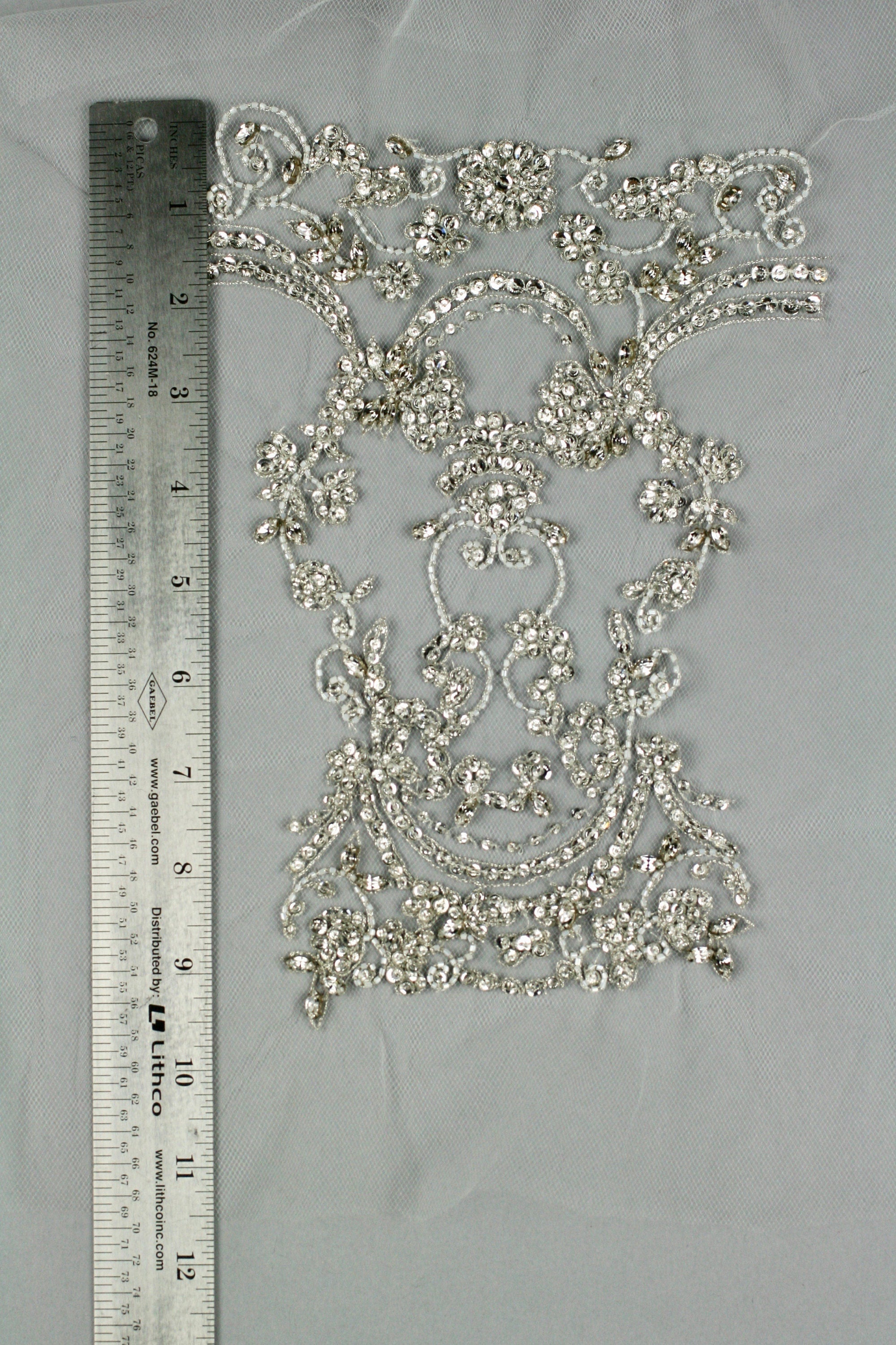 3D Silver Veil Crystal Applique