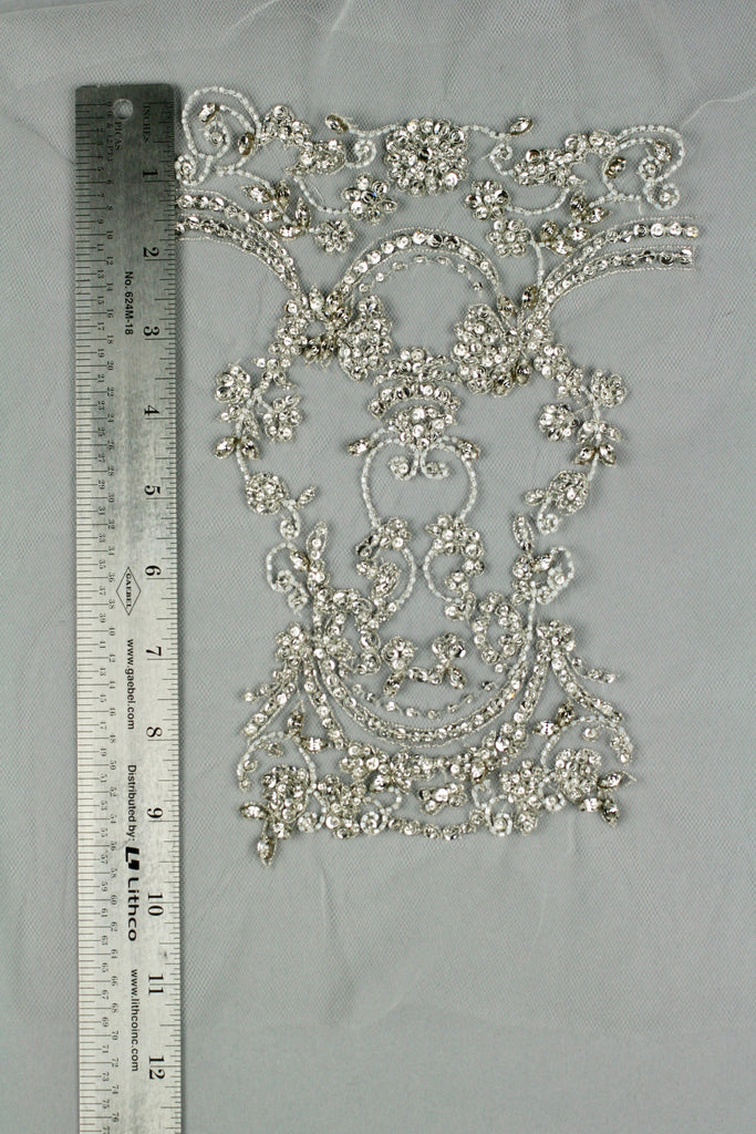 3D Silver Veil Crystal Applique