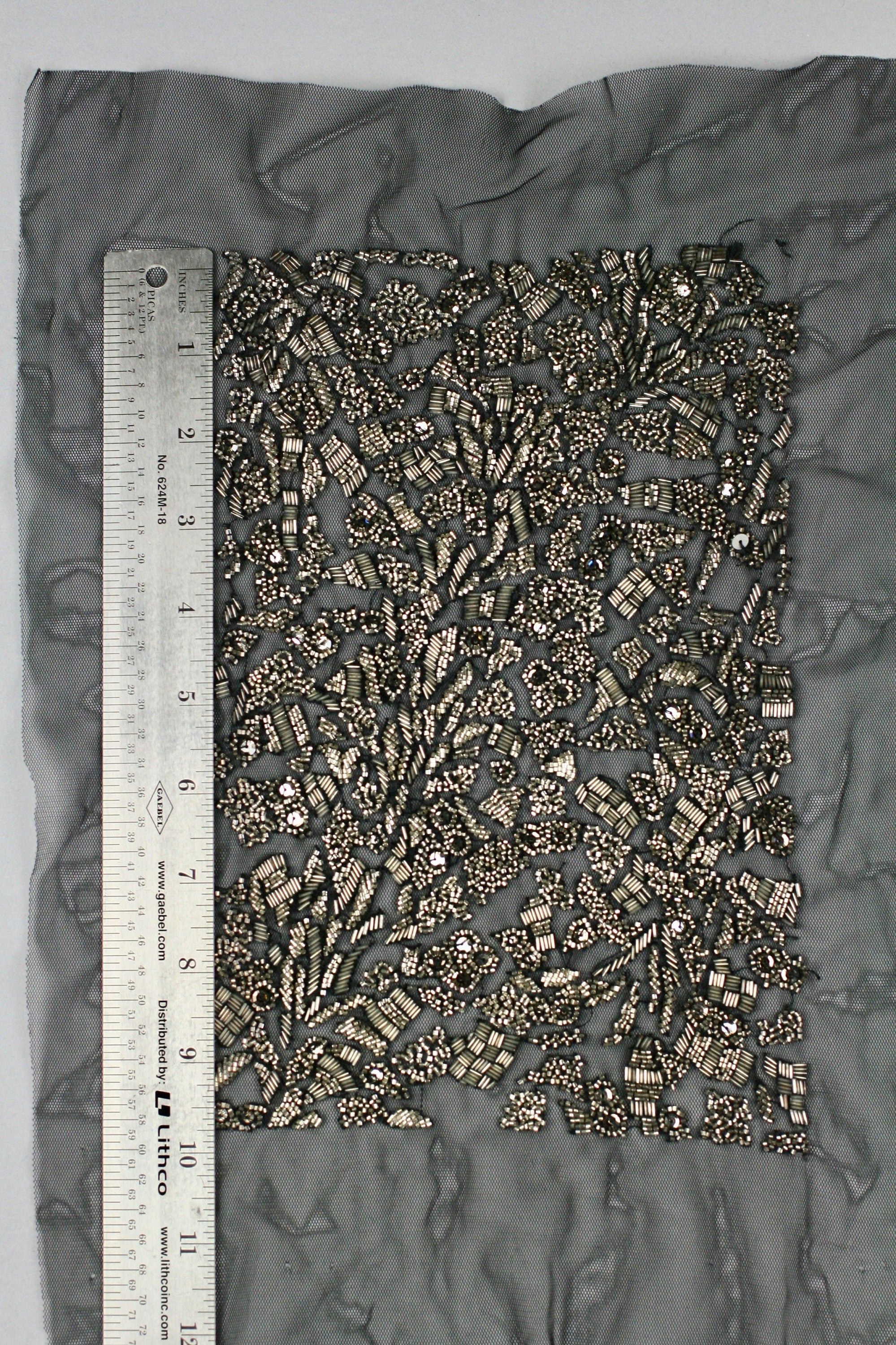 3D Heavy Beaded Antique Silver Panel