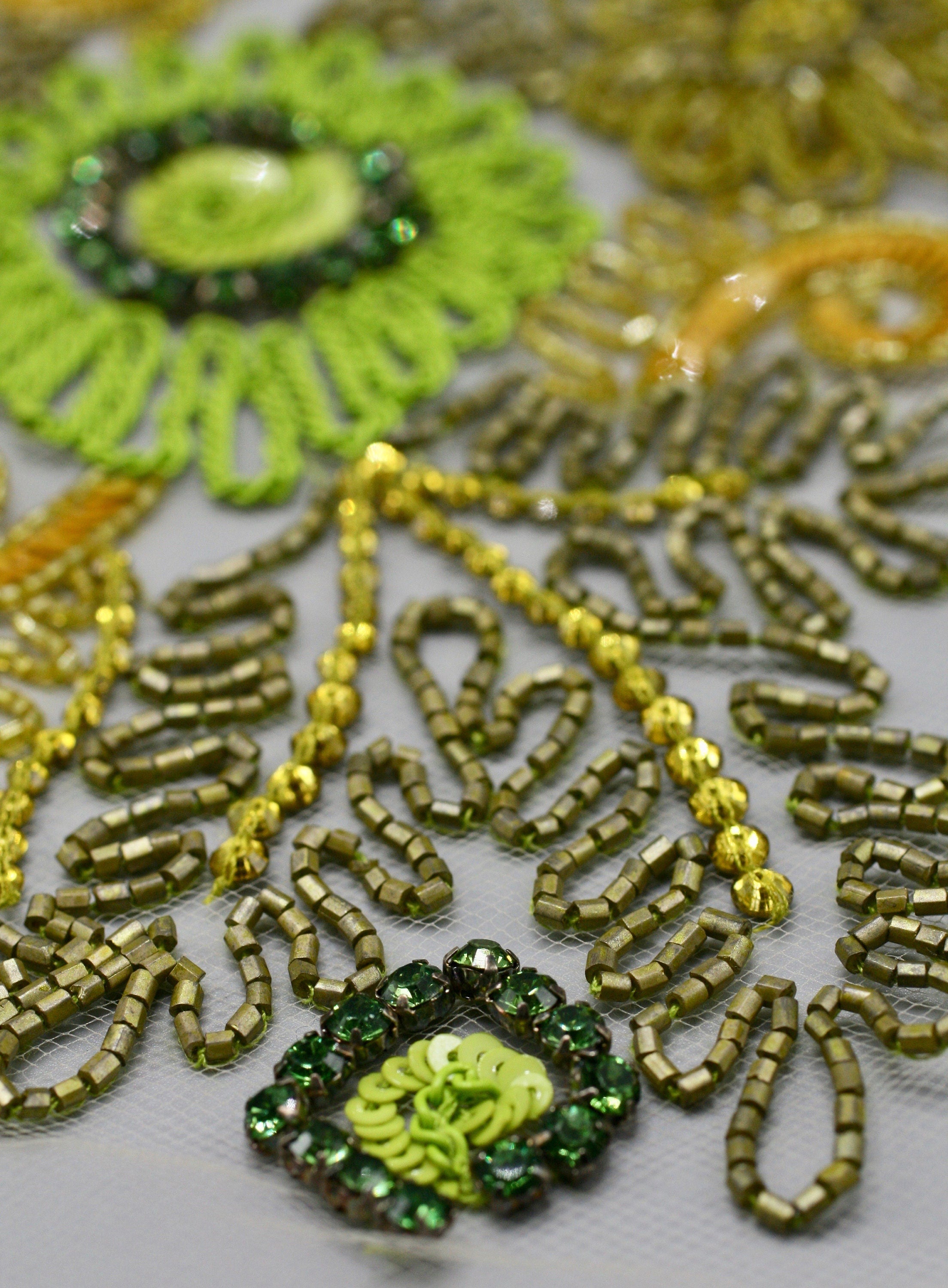 A112 - Kiwi & Copper Beaded Applique