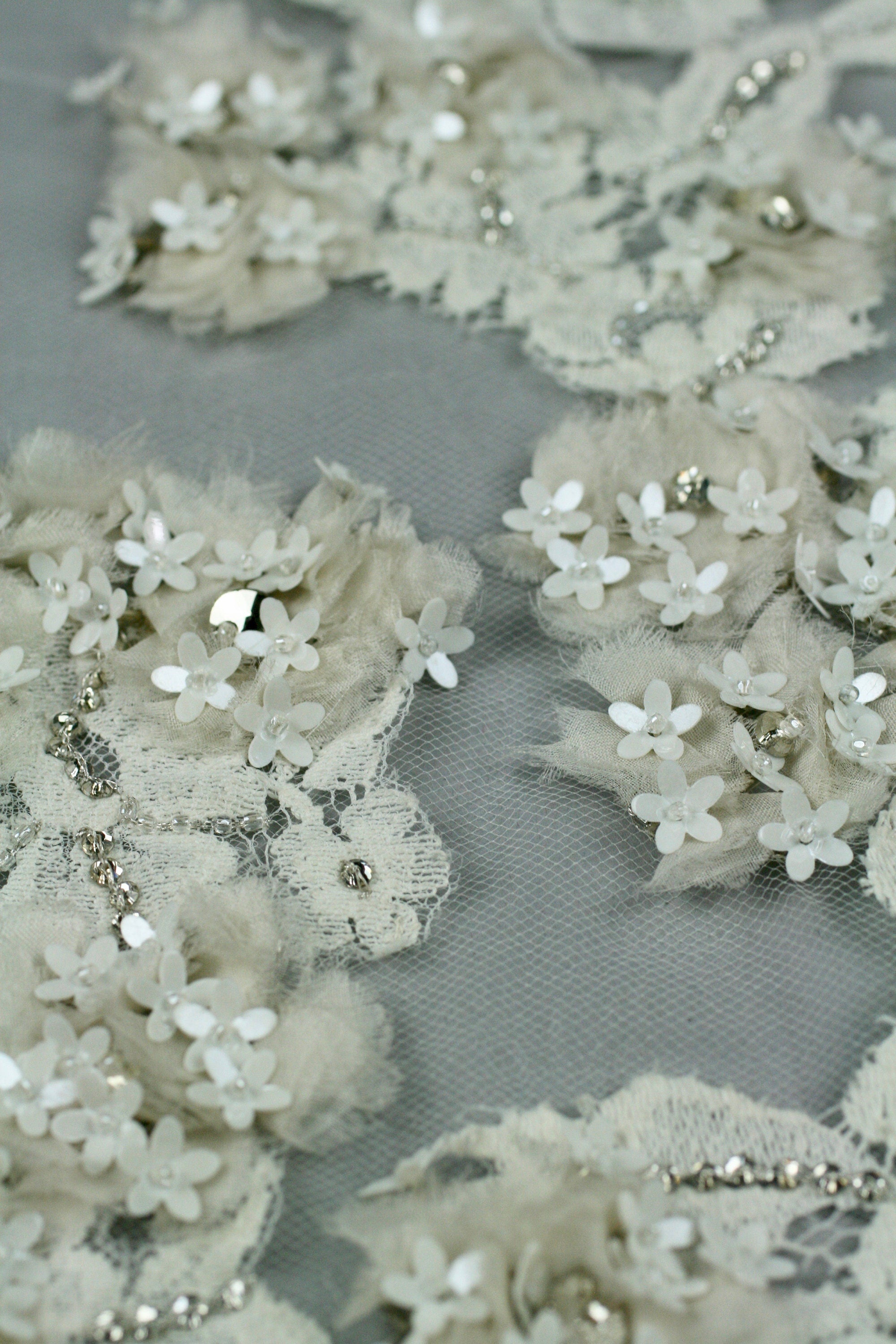 3D Ornate Flowering Bridal Applique