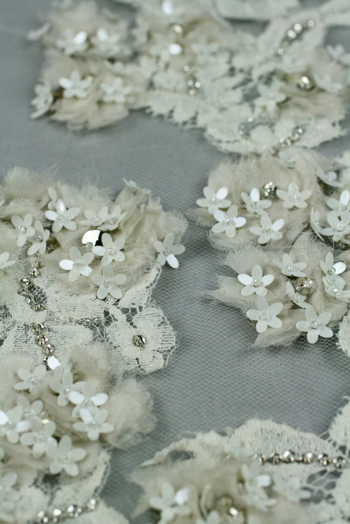 3D Ornate Flowering Bridal Applique