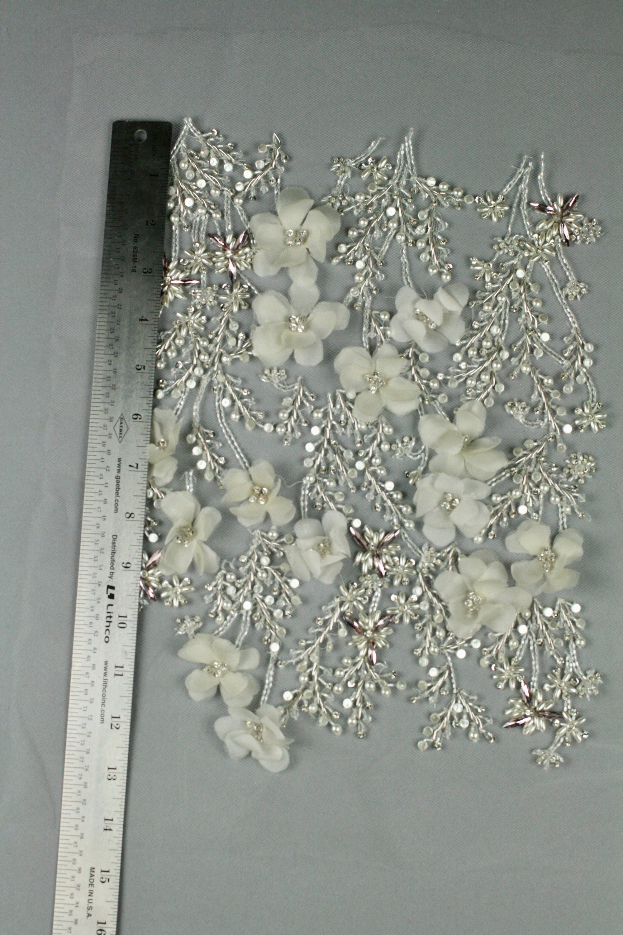 3D Silk Chiffon Floral Wedding Applique