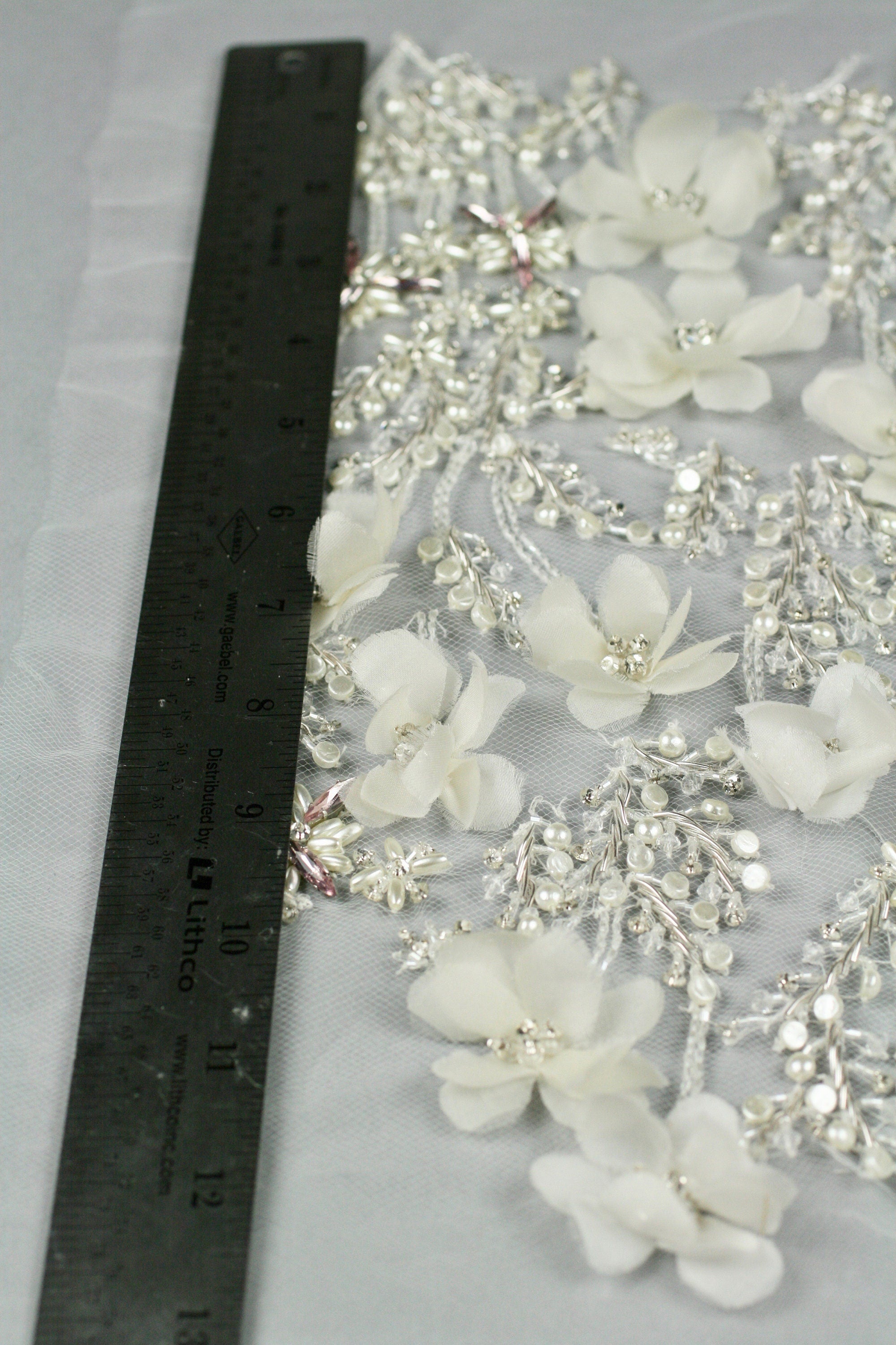 3D Silk Chiffon Floral Wedding Applique