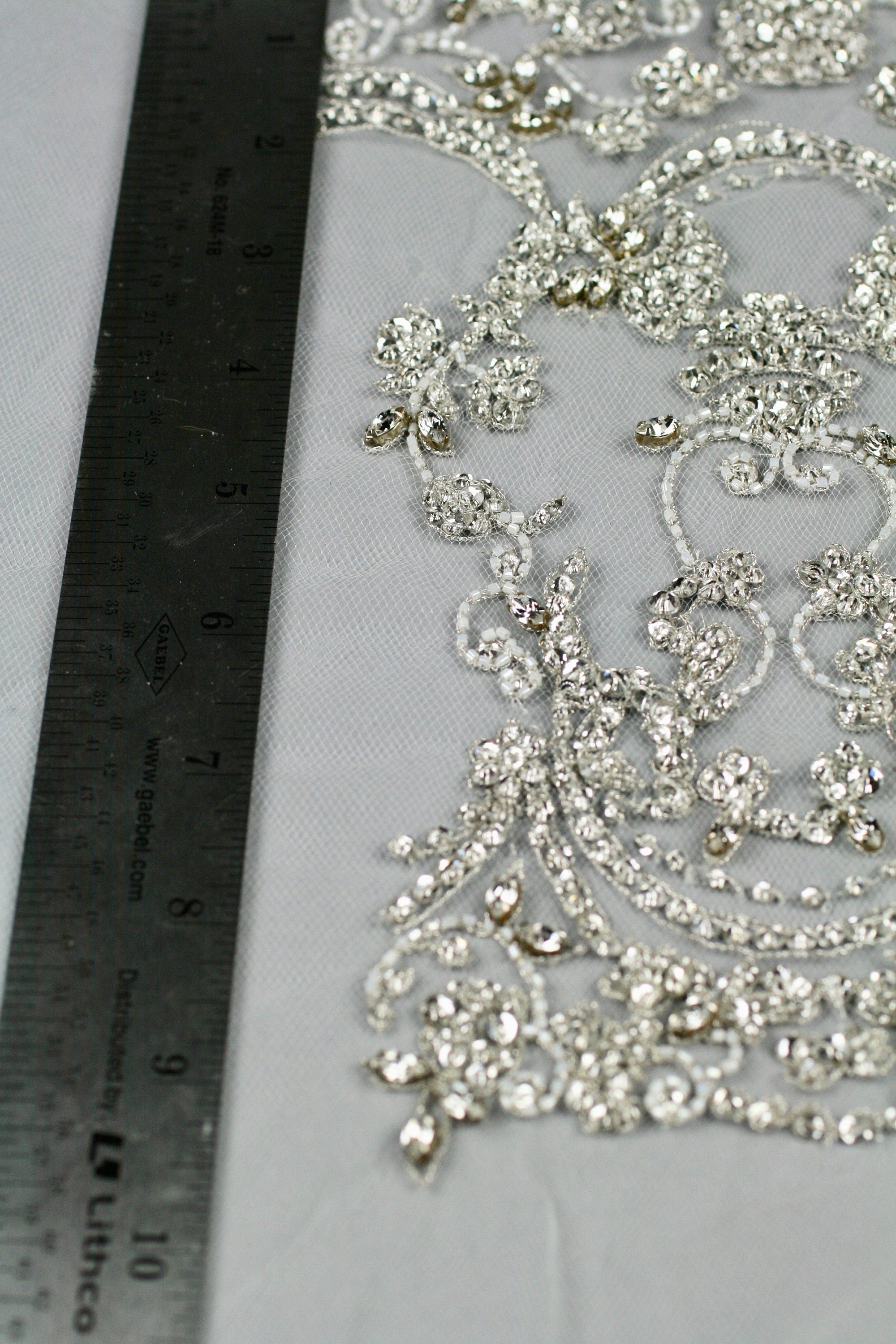 3D Silver Veil Crystal Applique