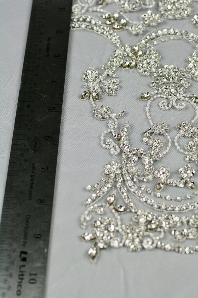 3D Silver Veil Crystal Applique