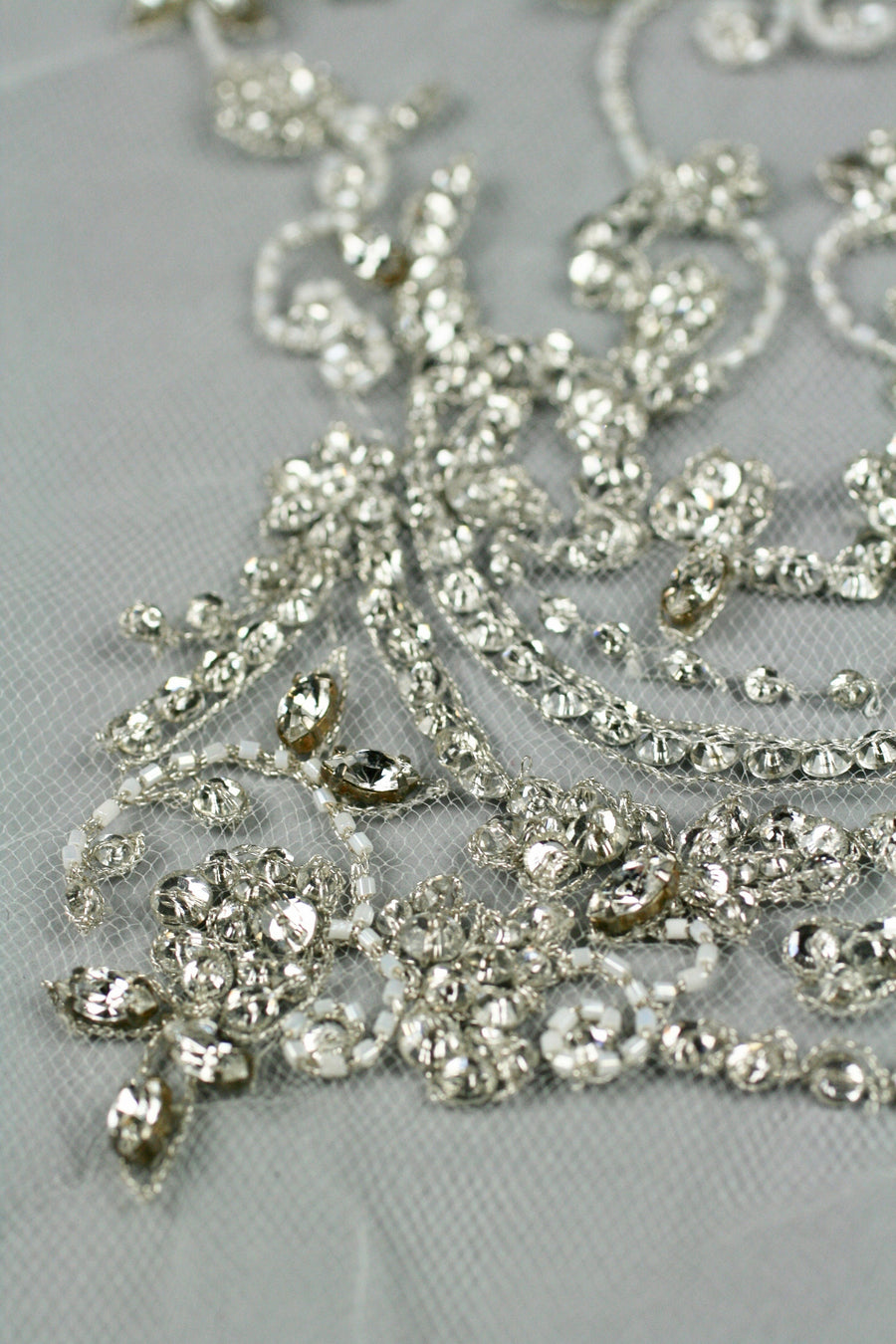 3D Silver Veil Crystal Applique