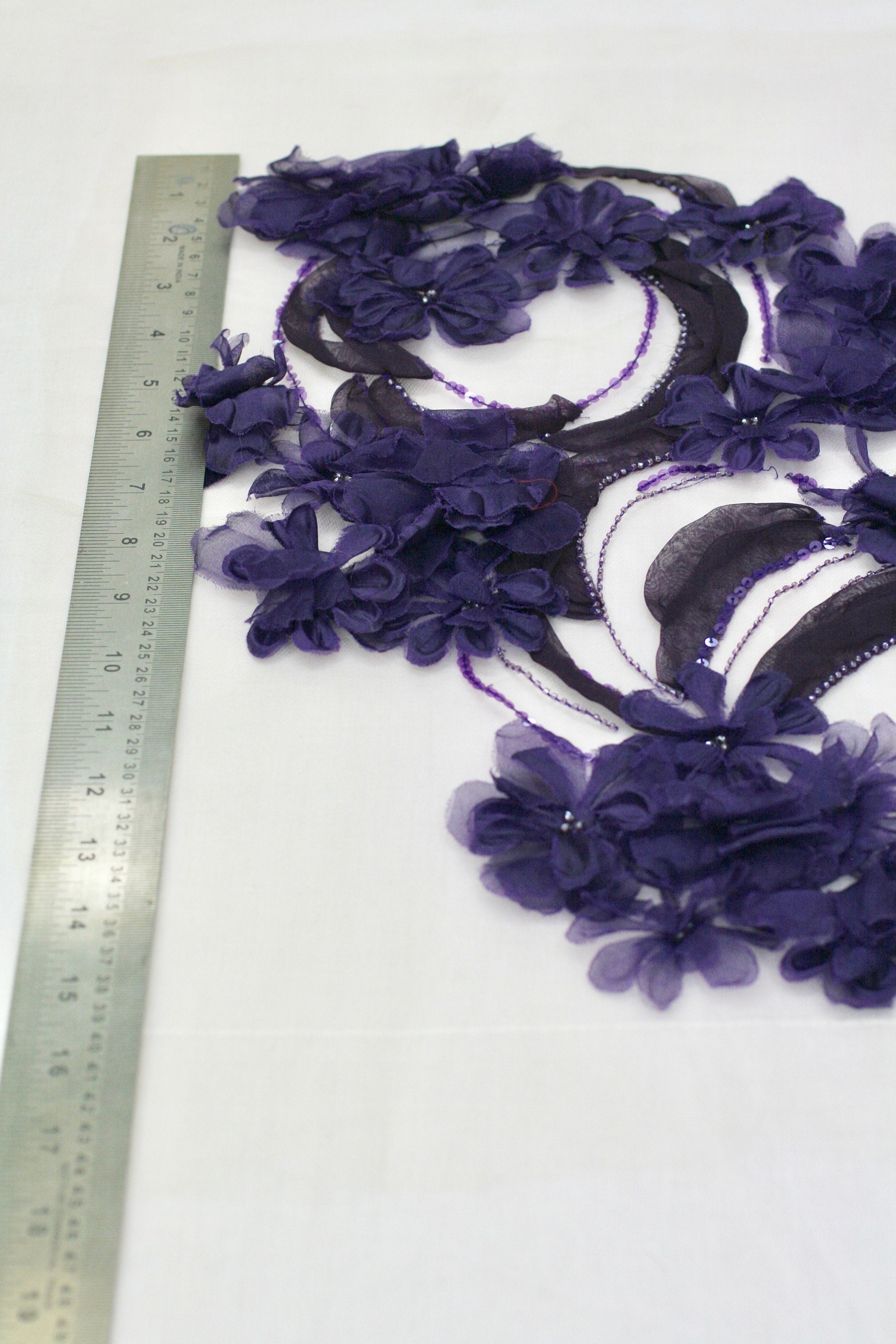 tbd - Amethyst Silk Organza Floral Panel