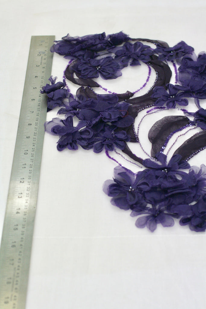 tbd - Amethyst Silk Organza Floral Panel
