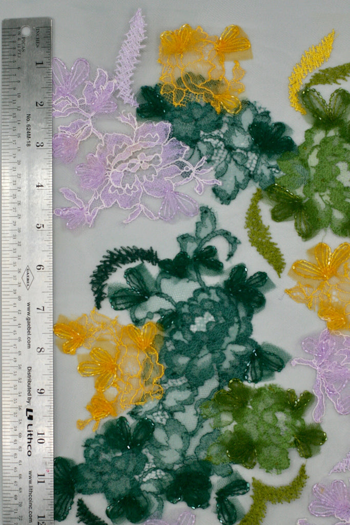 3D Floral Chantilly Lace Applique