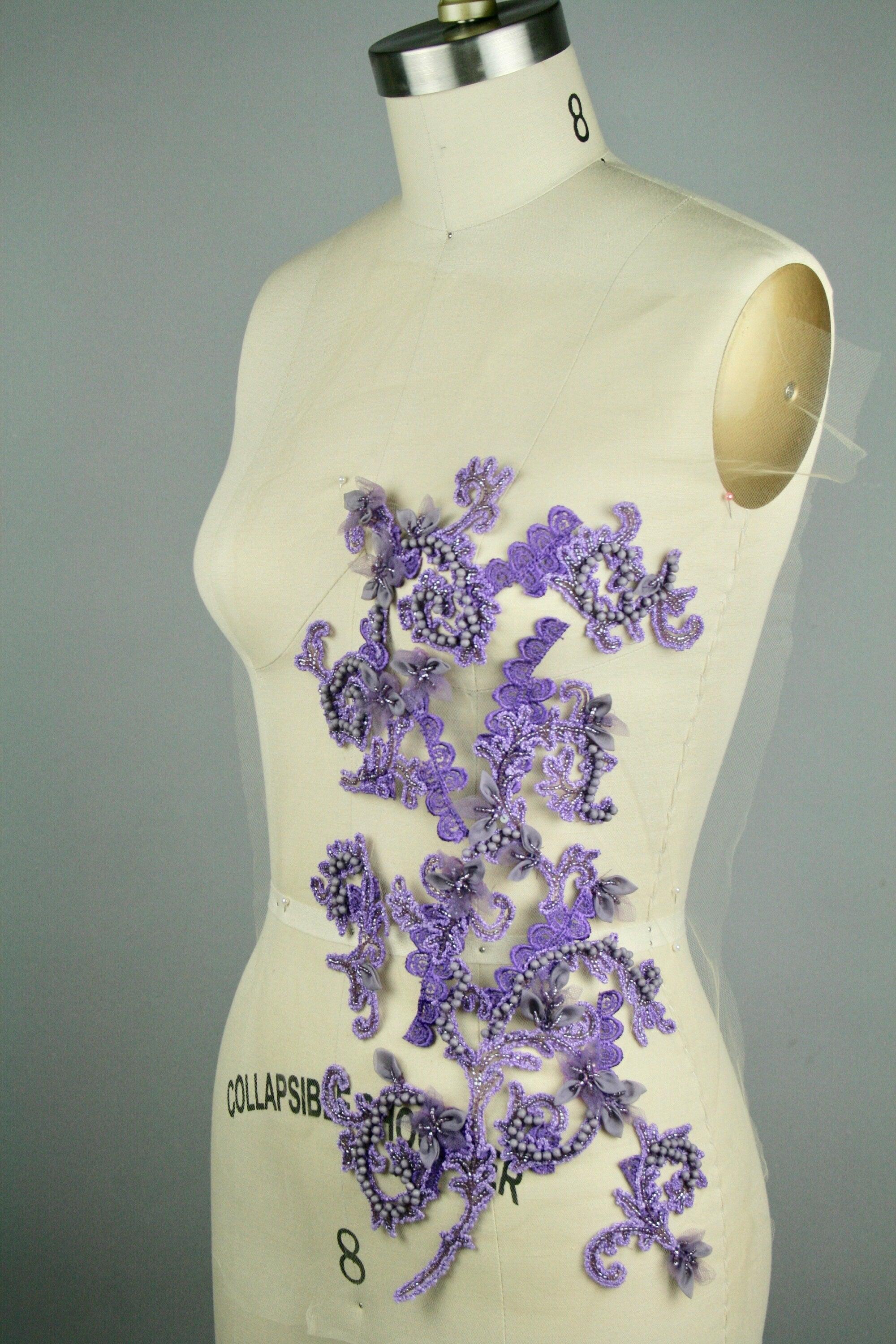 3D Lavender Floral Applique - Moda Artisans