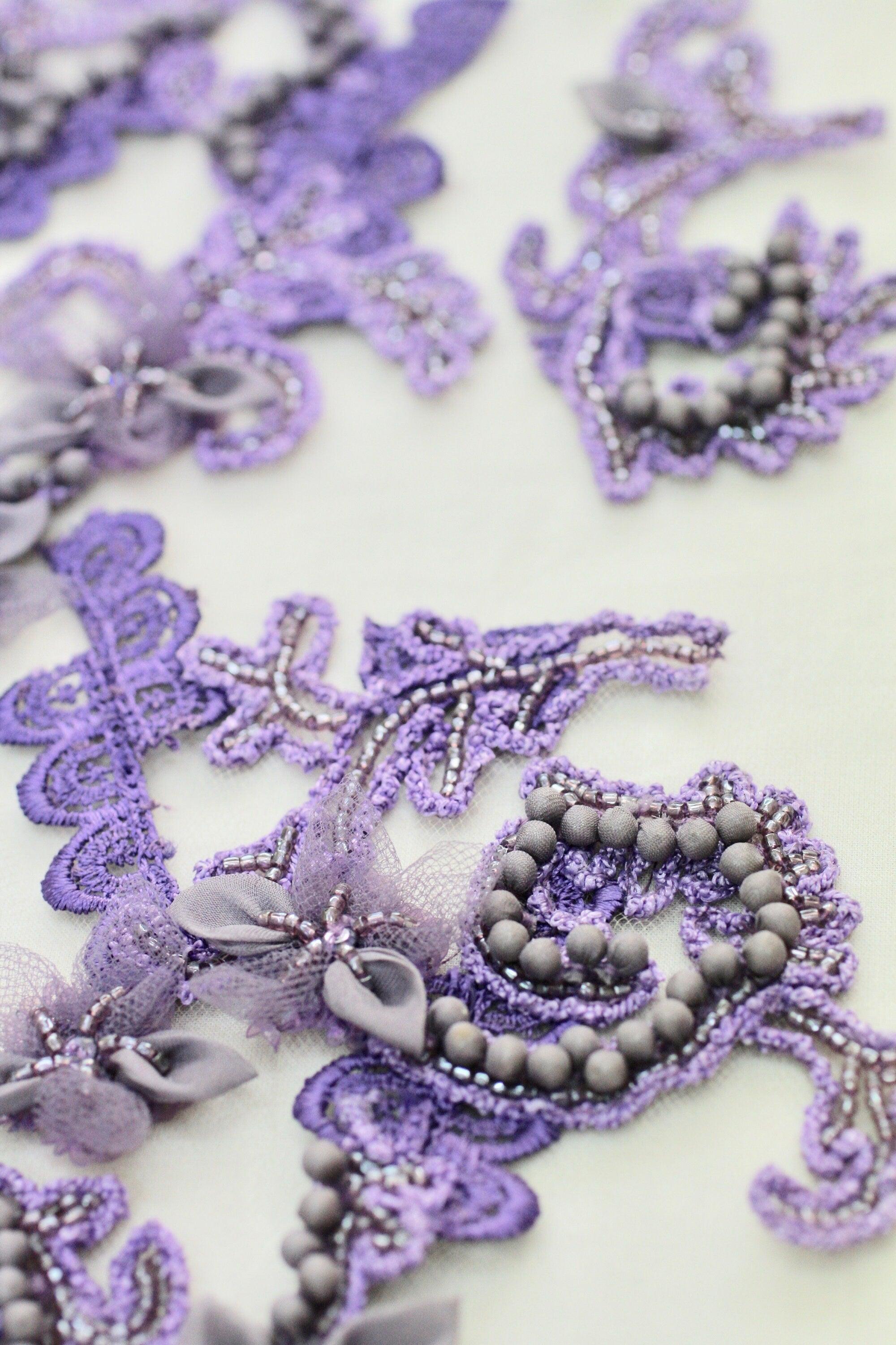 3D Lavender Floral Applique - Moda Artisans