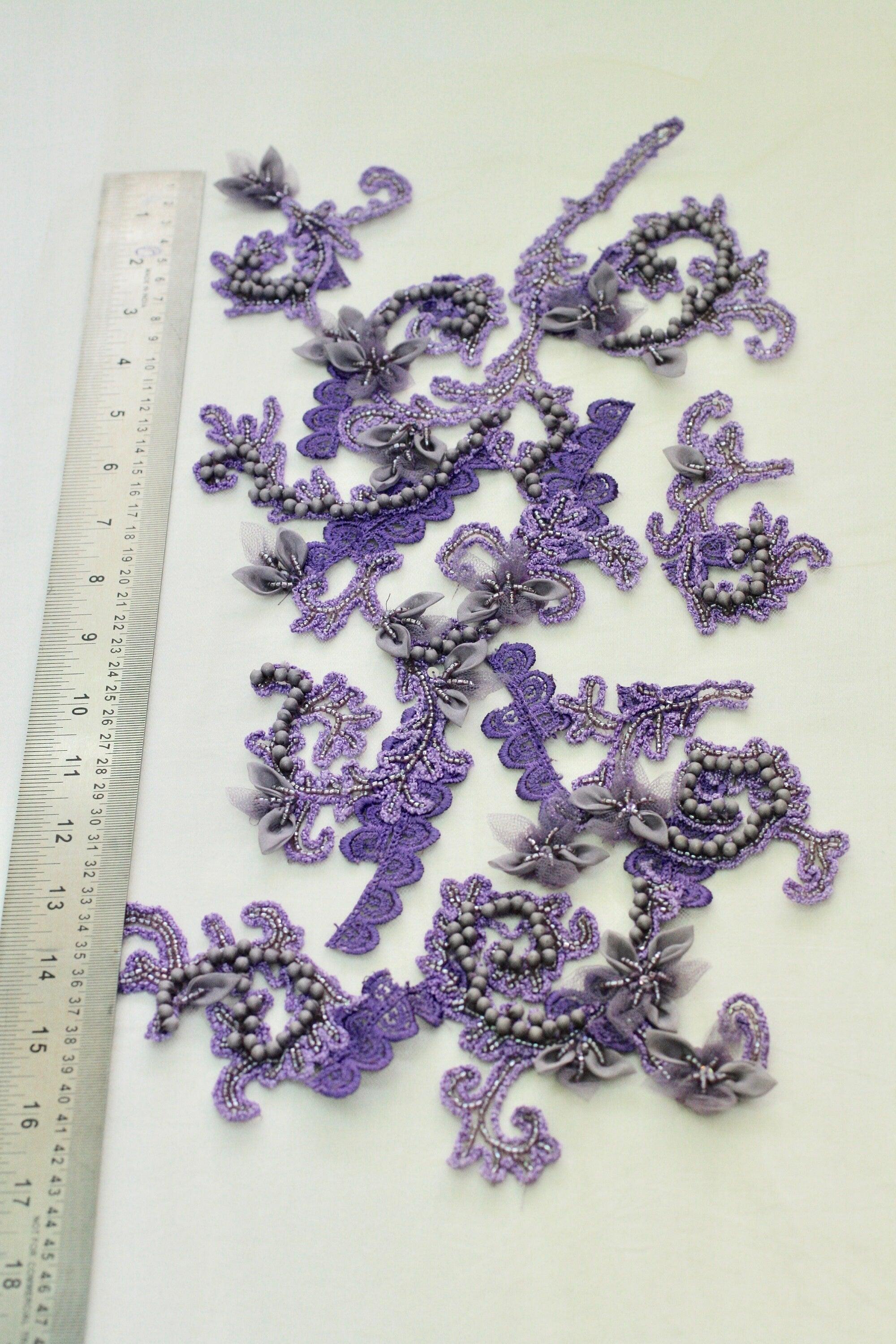 3D Lavender Floral Applique - Moda Artisans