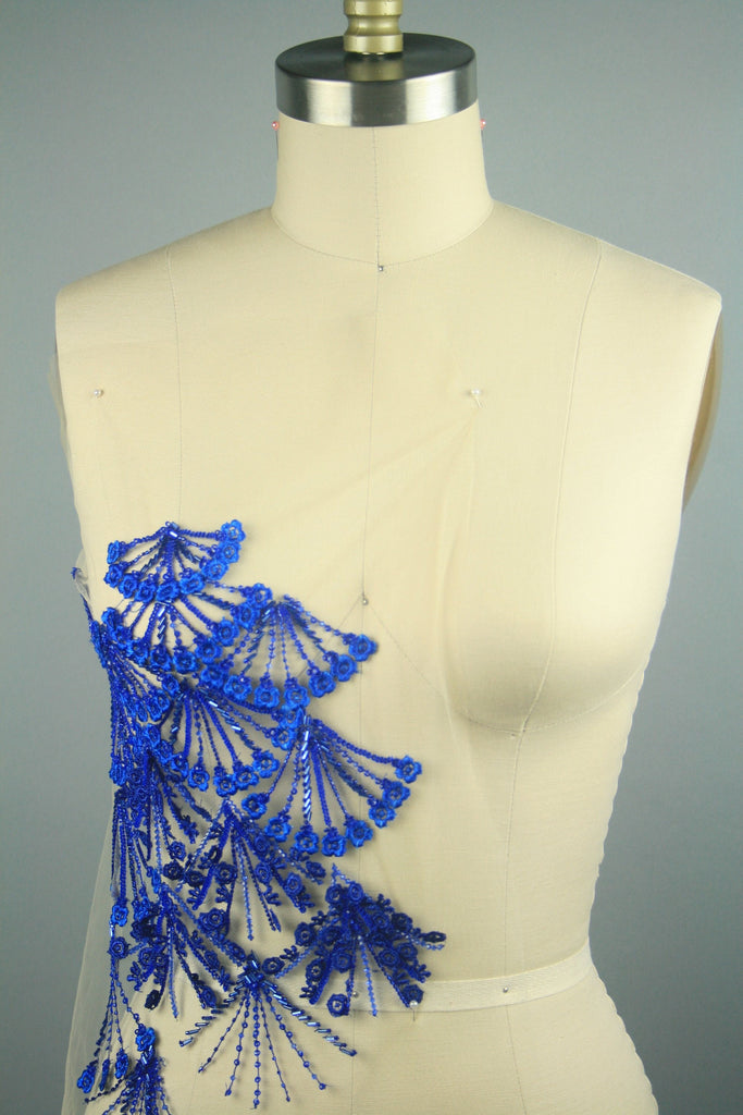 3D Capri Blue Lace Applique