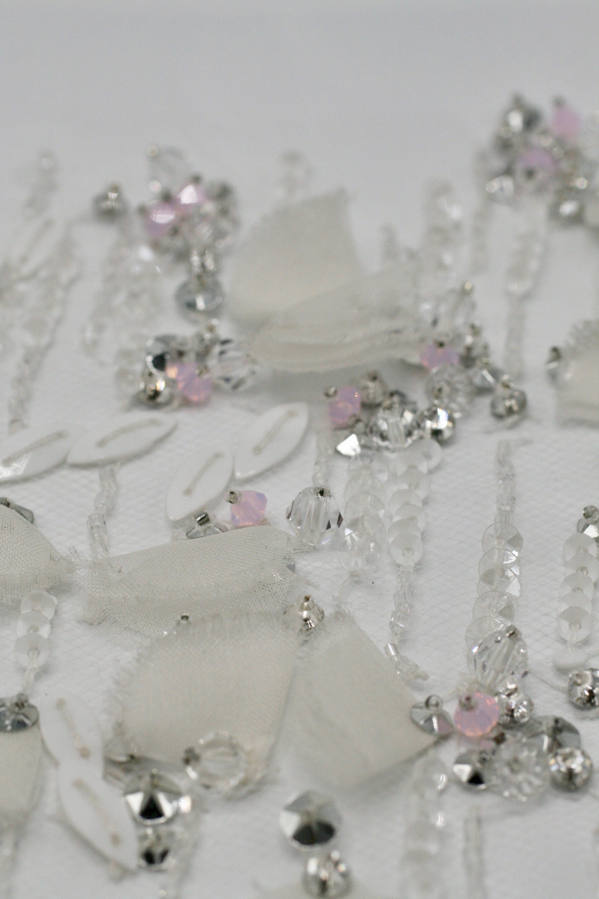 3D White Wedding Cascading Applique