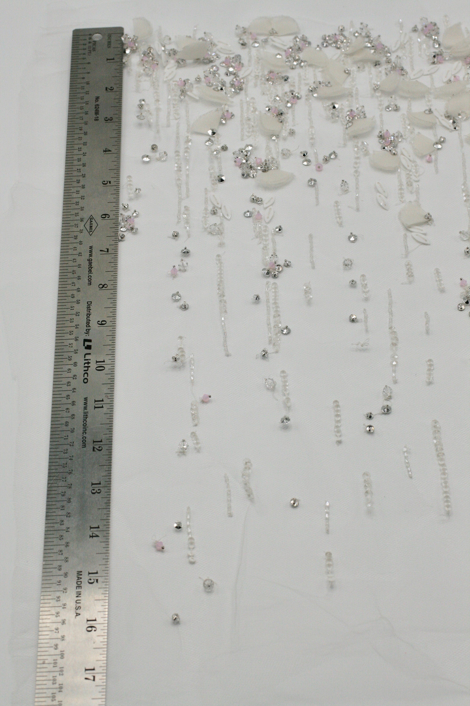 3D White Wedding Cascading Applique