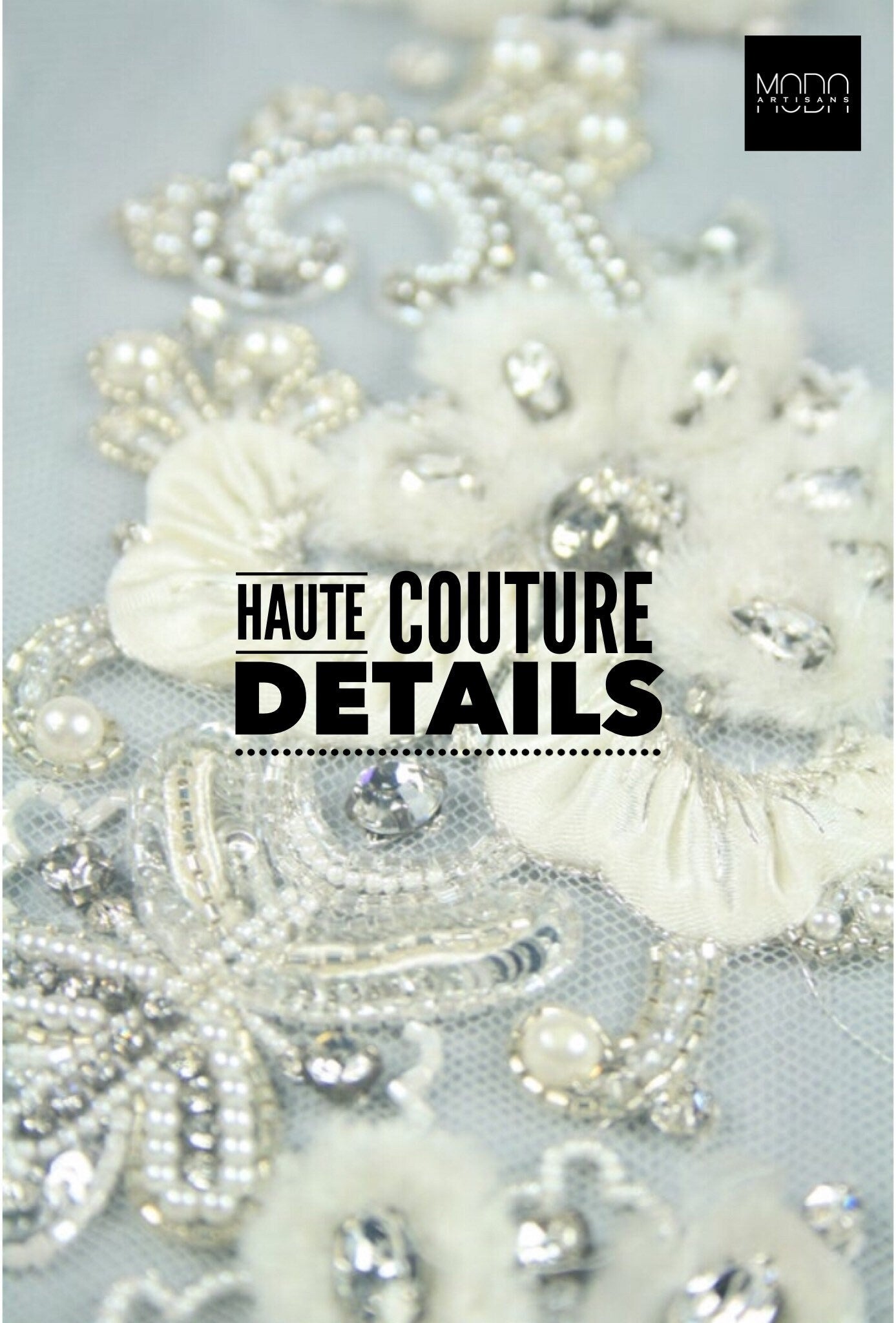 3D Crystal & Pearl Wedding Applique