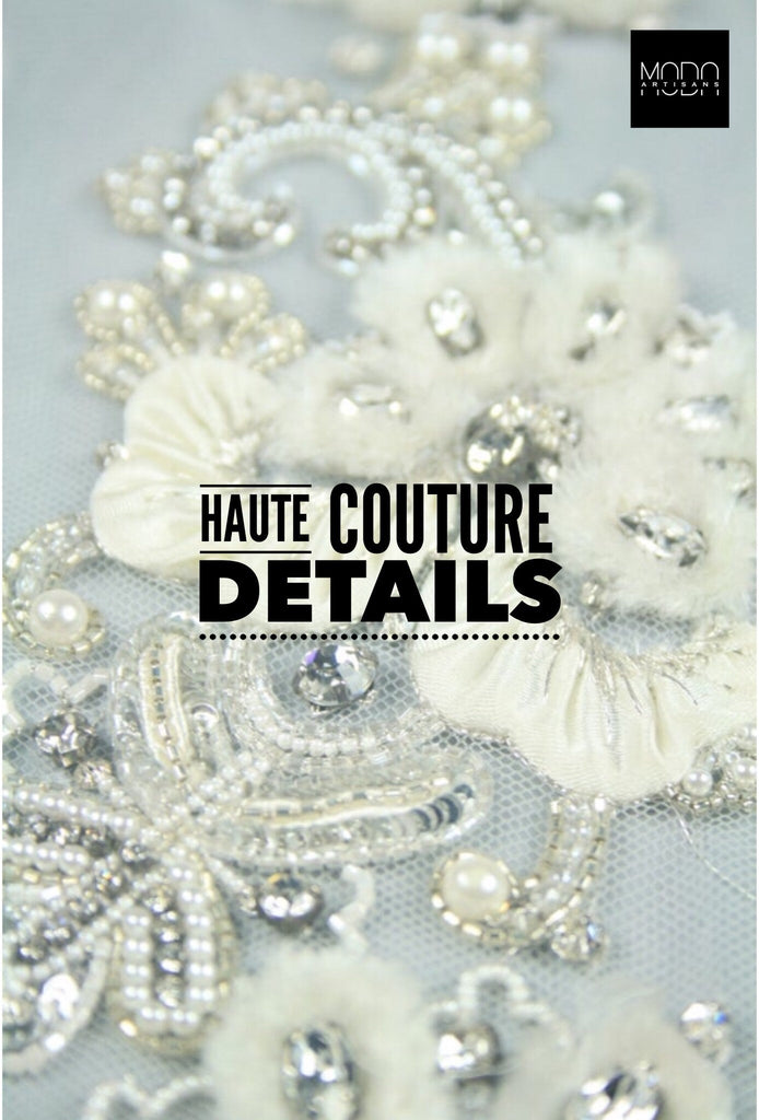 3D Crystal & Pearl Wedding Applique