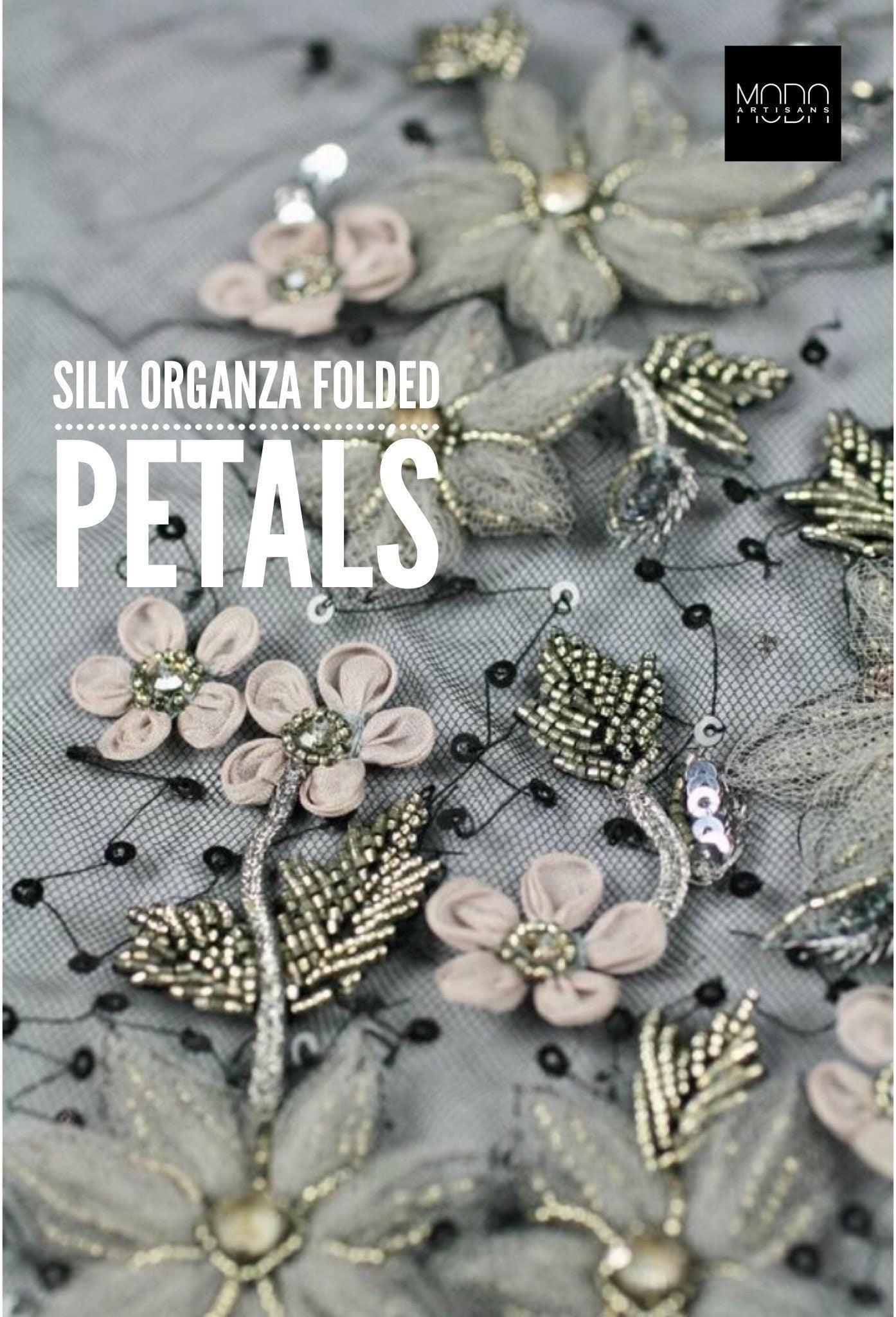 3D Greige & Silver Beaded Applique - Moda Artisans