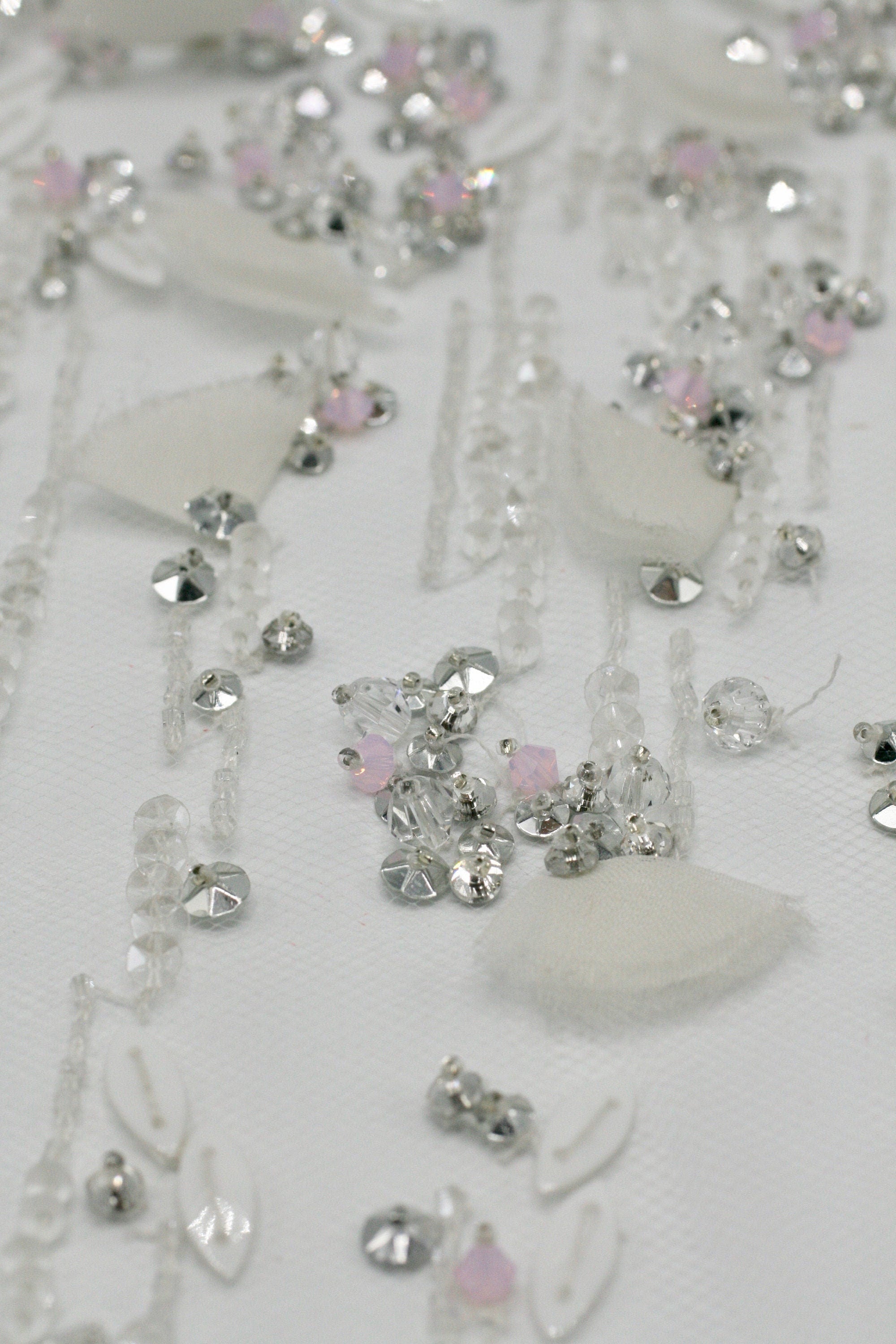 3D White Wedding Cascading Applique