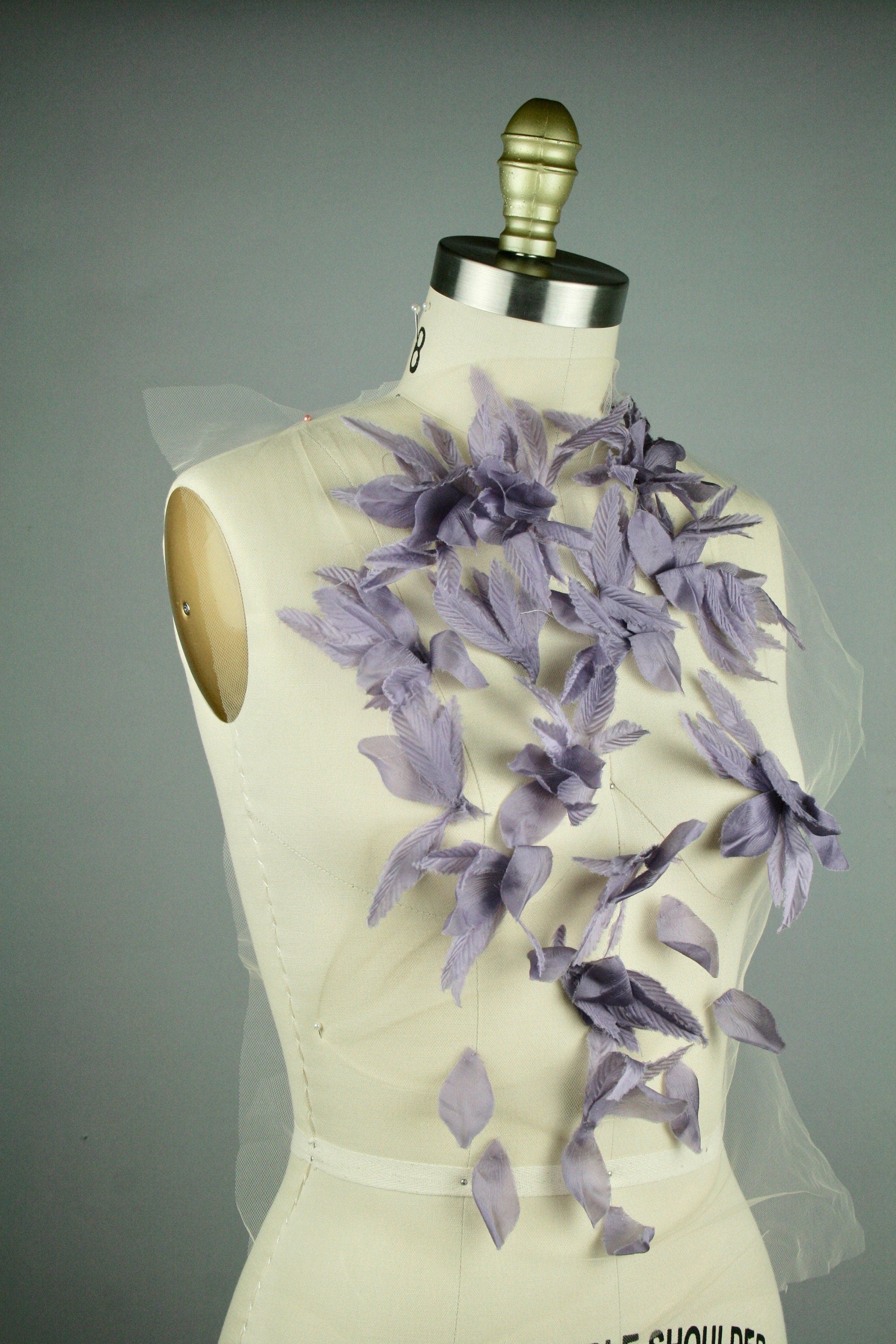 3D Satin Organza Floral Customizable Applique