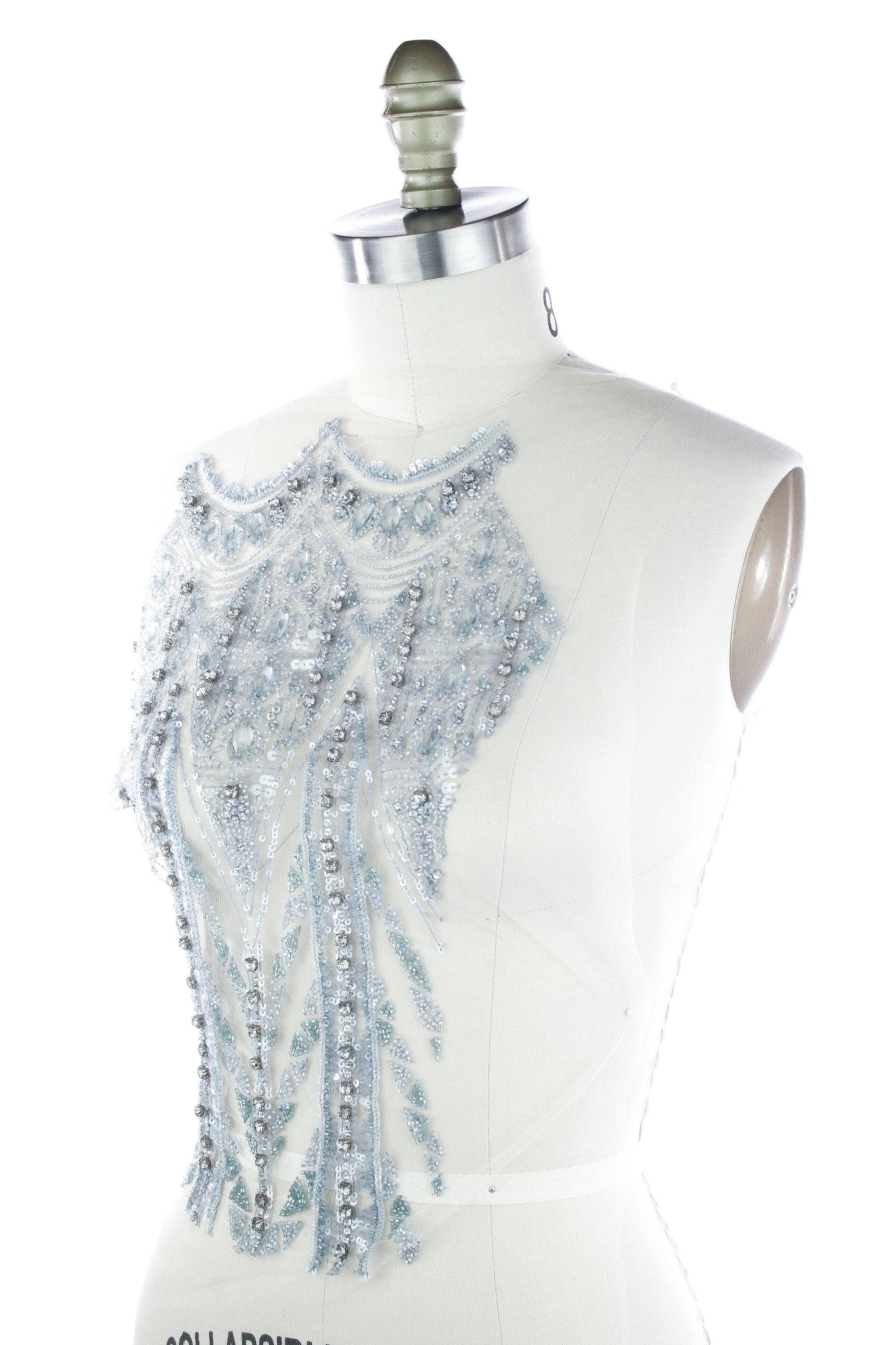 3D Heavy Beaded Bodice Applique - Moda Artisans